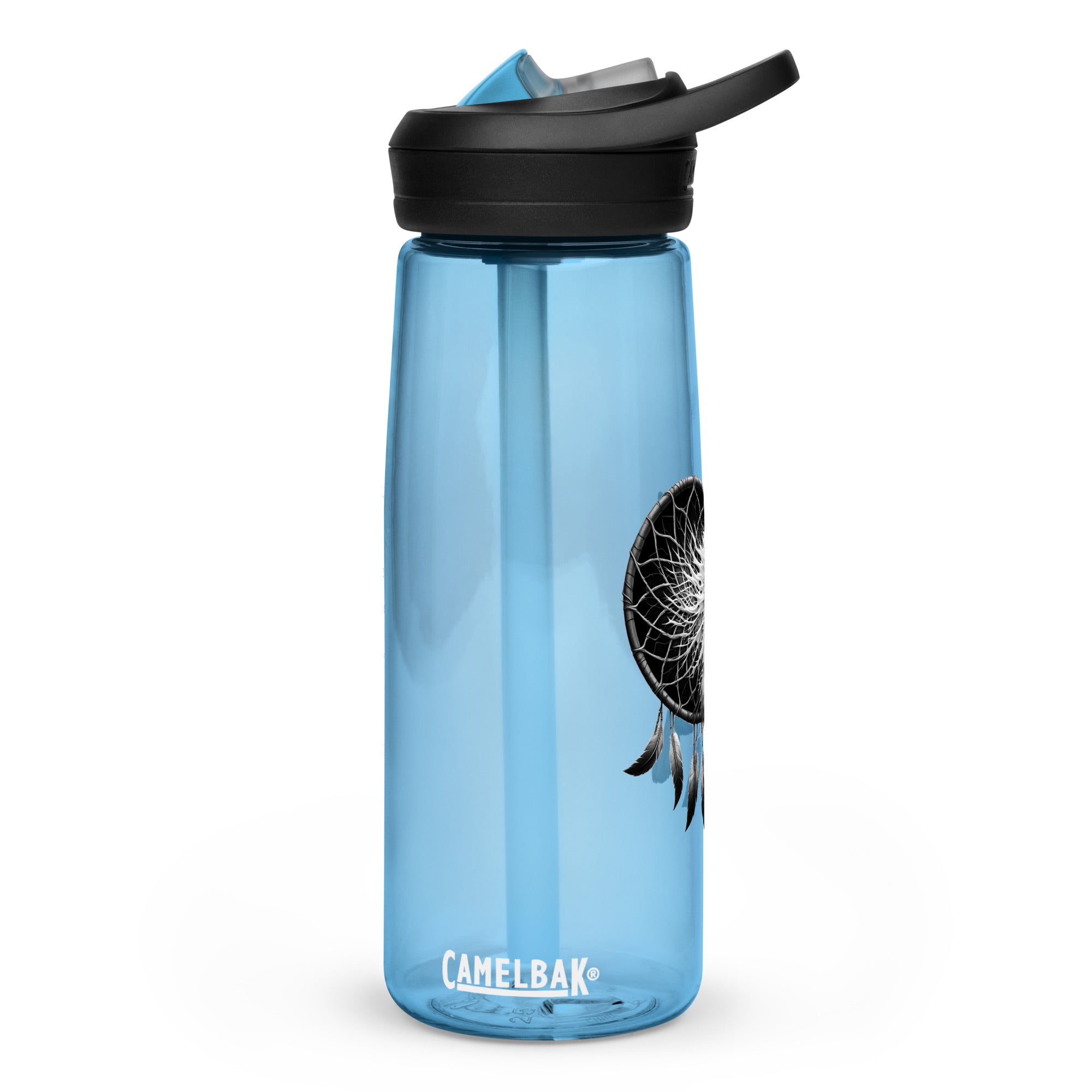 Dreamcatcher Wolf – Sports Water Bottle Realistic Native American Talisman Mythology Graphic Design