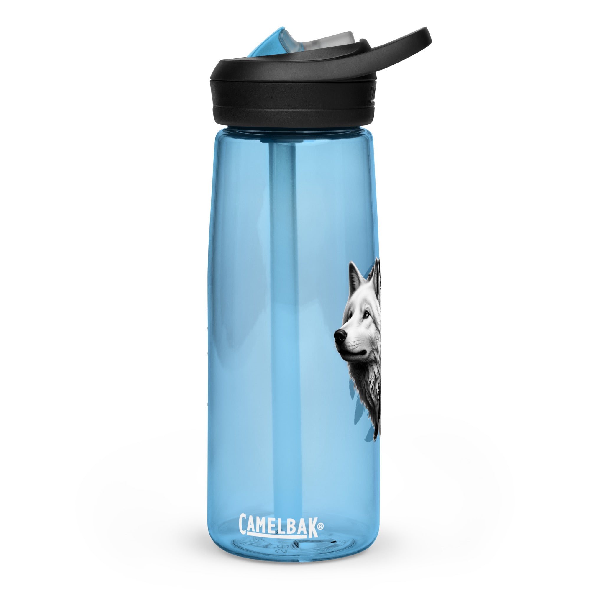 Dreamcatcher Wolf – Sports Water Bottle Realistic Native American Talisman Mythology Graphic Design