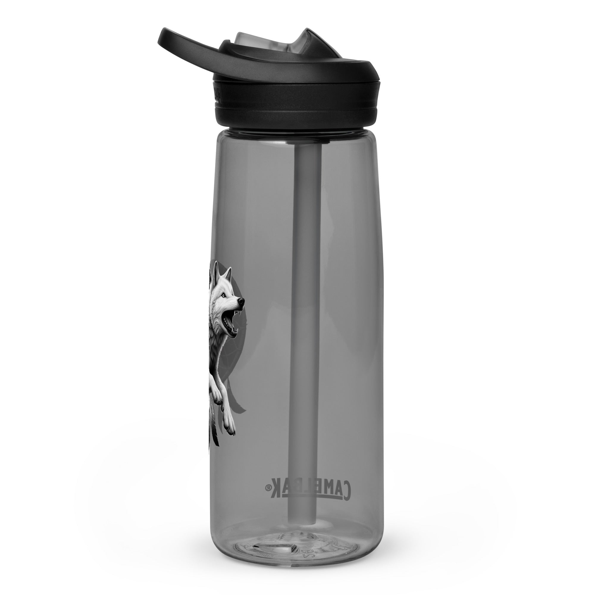 Dreamcatcher Wolf – Sports Water Bottle Realistic Native American Talisman Mythology Graphic Design