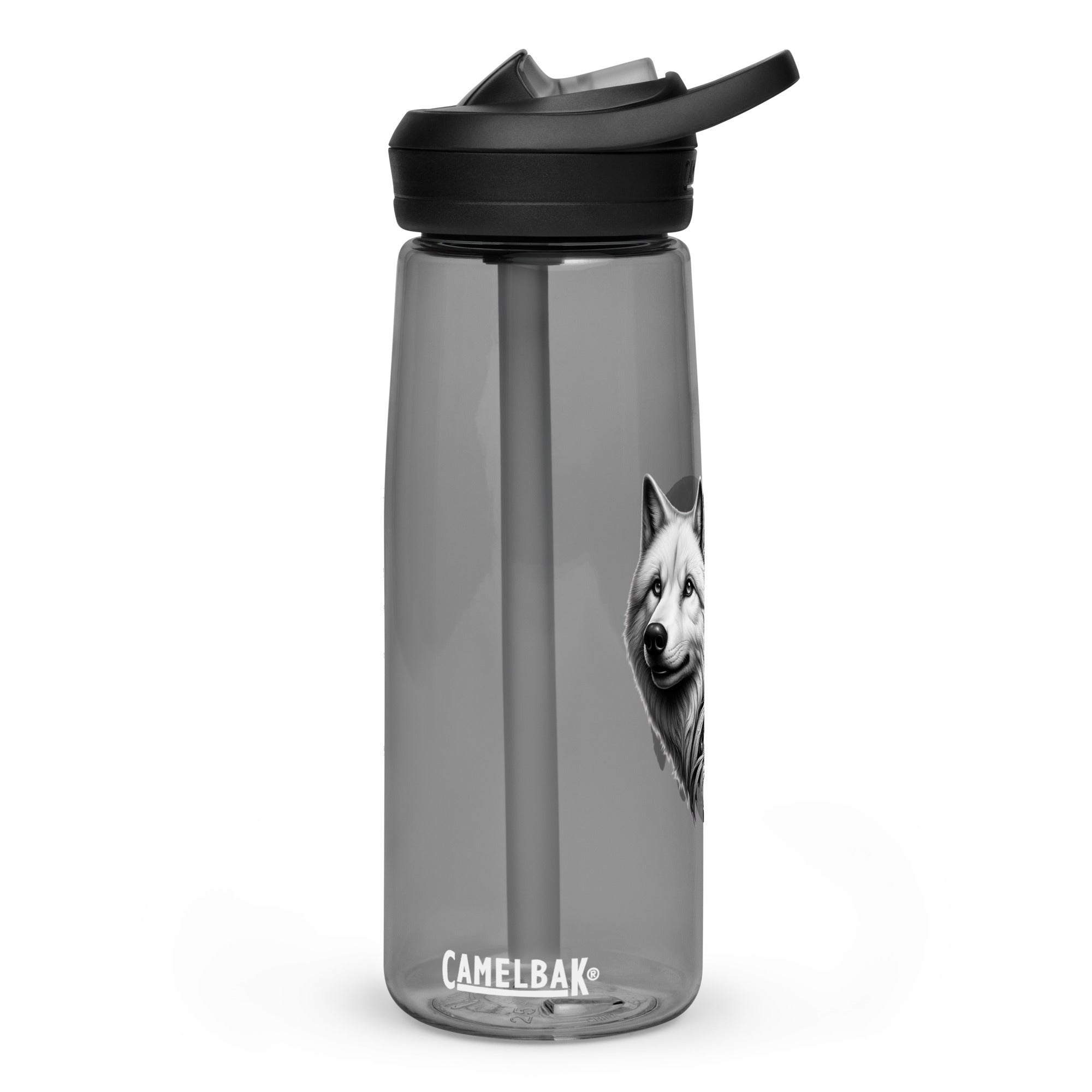 Dreamcatcher Wolf – Sports Water Bottle Realistic Native American Talisman Mythology Graphic Design