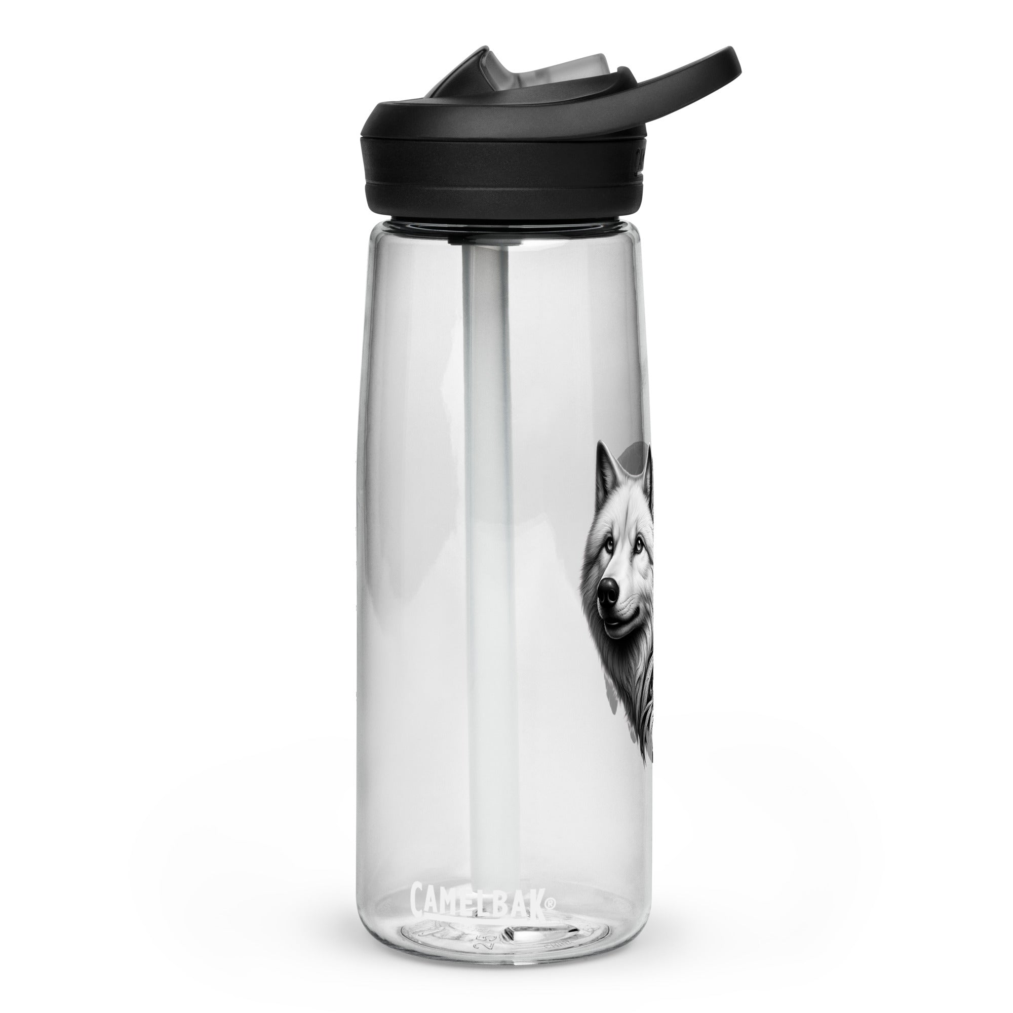Dreamcatcher Wolf – Sports Water Bottle Realistic Native American Talisman Mythology Graphic Design