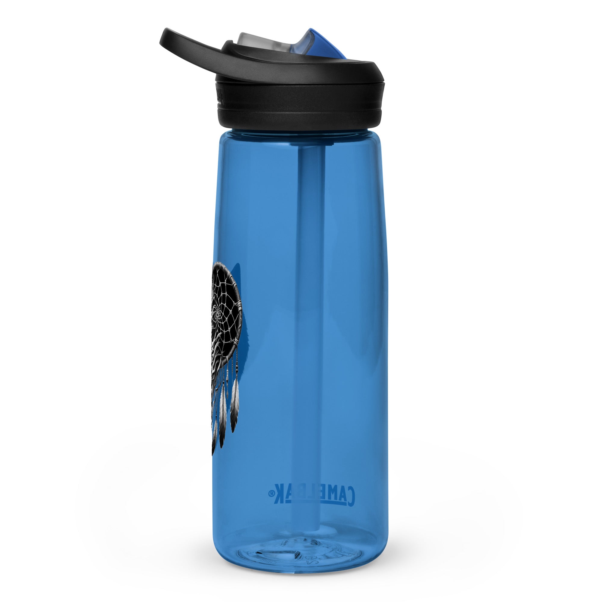 Dreamcatcher Wolf – Sports Water Bottle Realistic Native American Talisman Mythology Graphic Design
