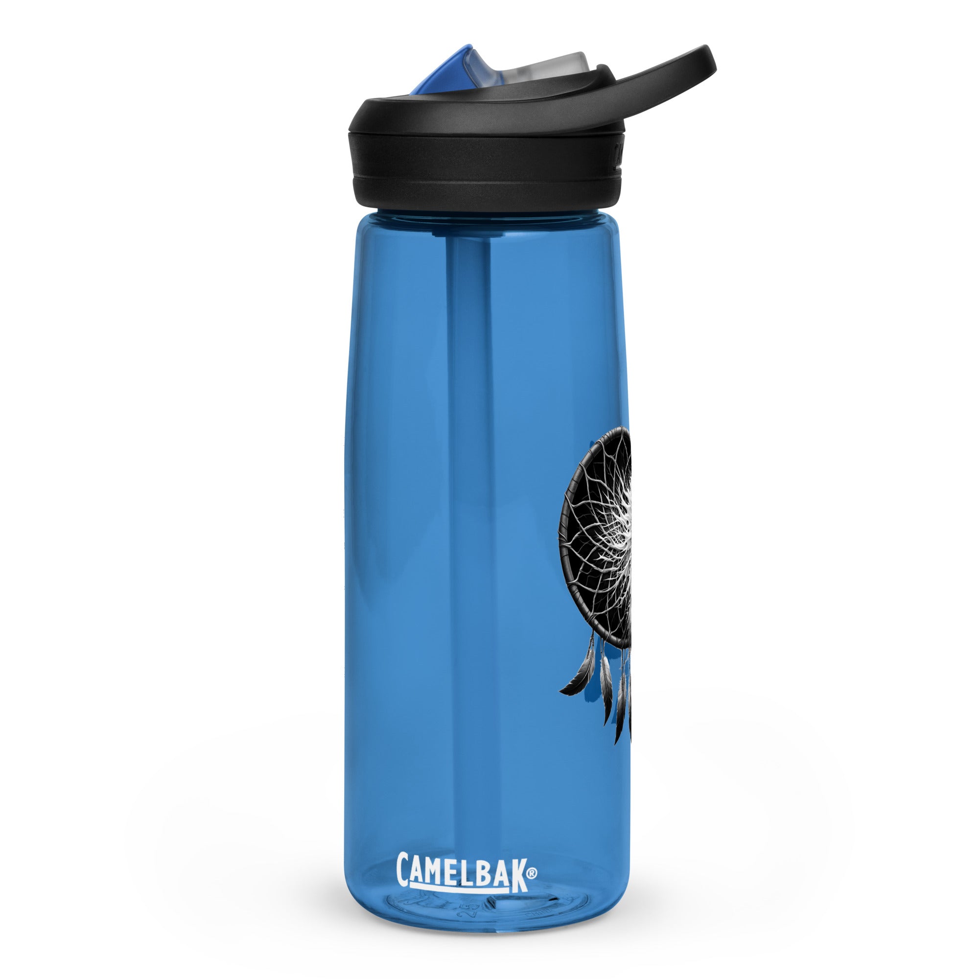 Dreamcatcher Wolf – Sports Water Bottle Realistic Native American Talisman Mythology Graphic Design