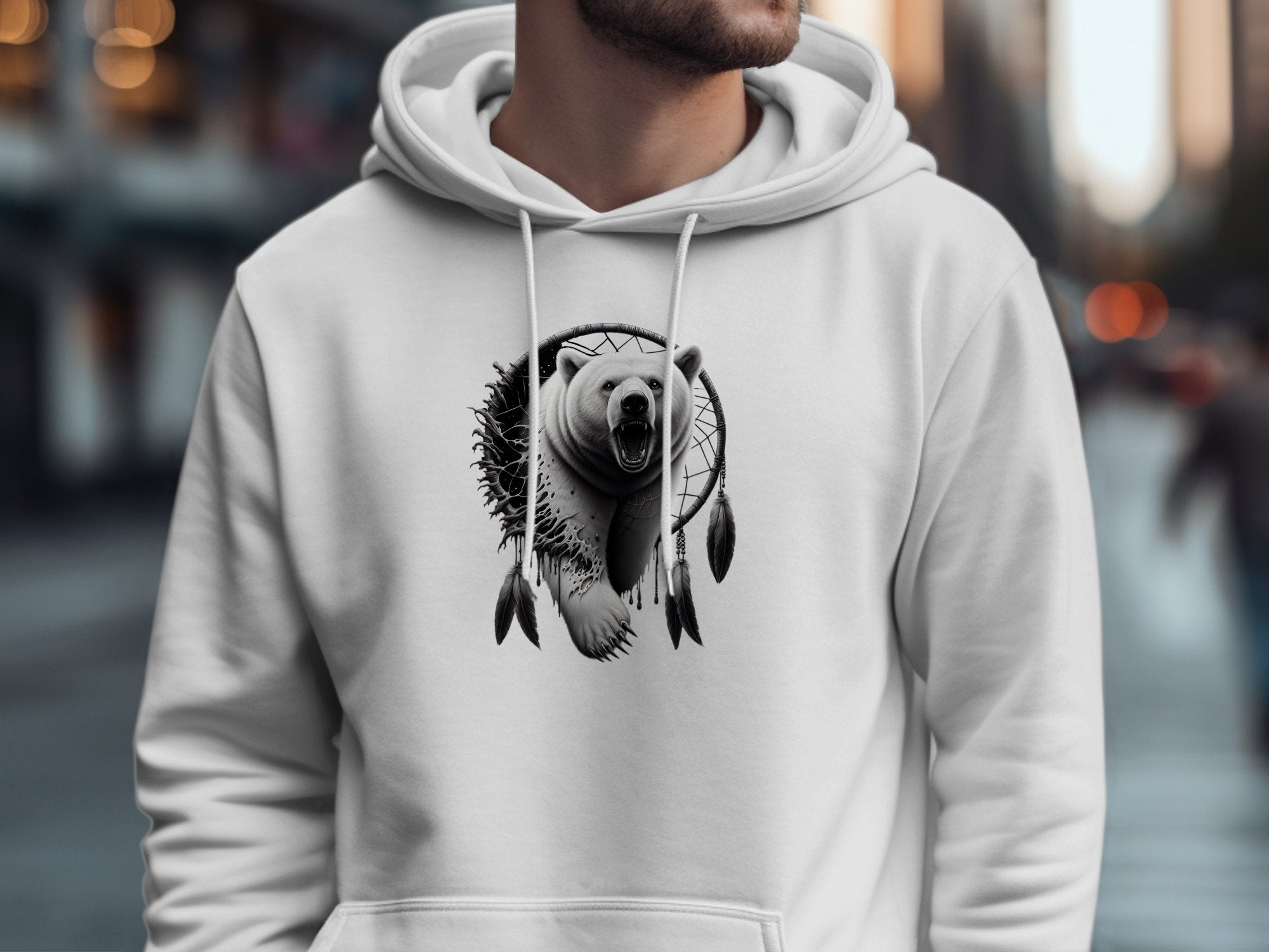 Dreamcatcher Bear - Coloured Gildan Hoodie Realistic Native American Talisman Unisex Mythology Tee Graphic Design