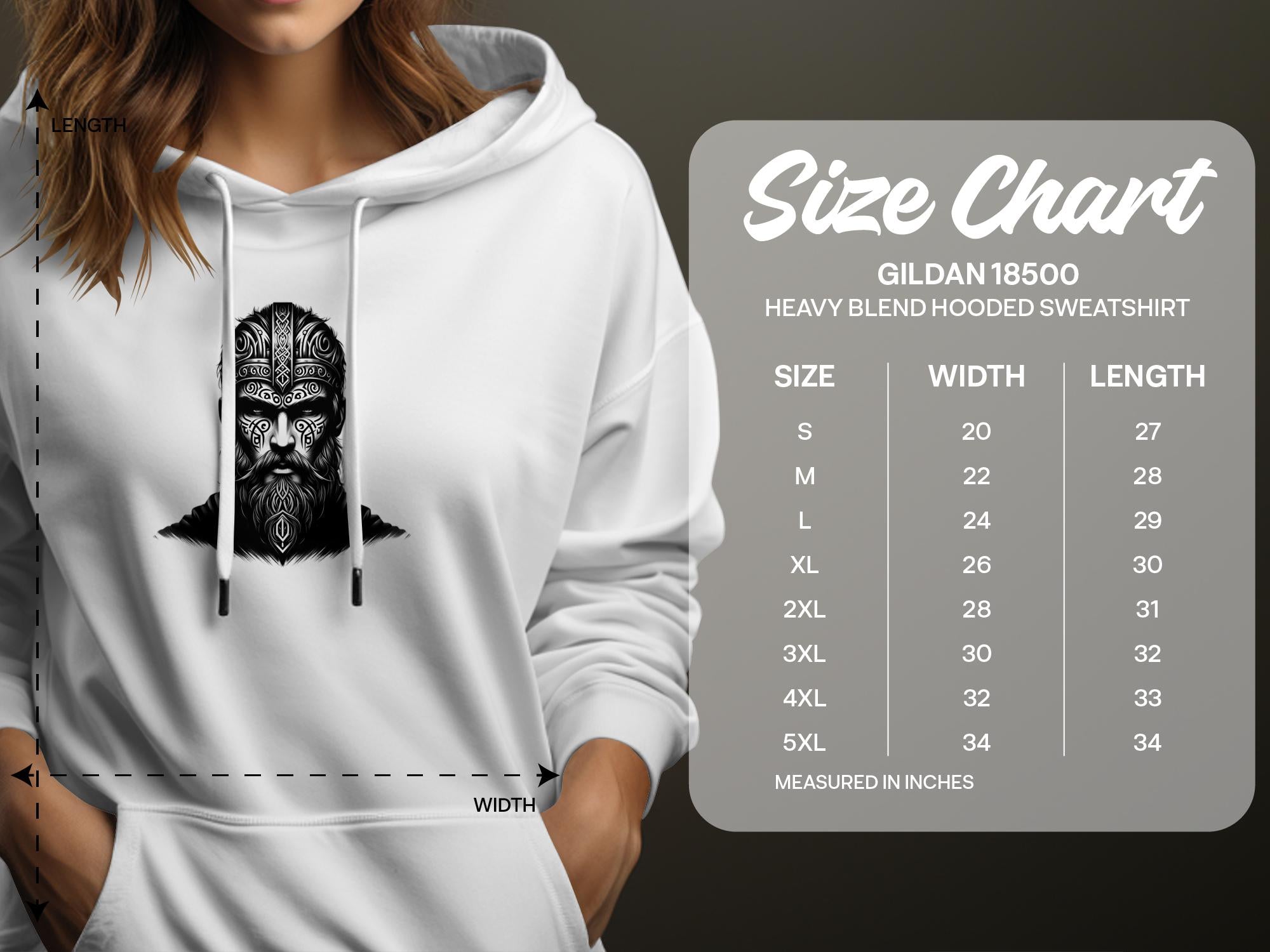 Viking Unyielding - Coloured Gildan Hoodie Realistic Norse Talisman Men Women Unisex Valhalla Tee Graphic Design