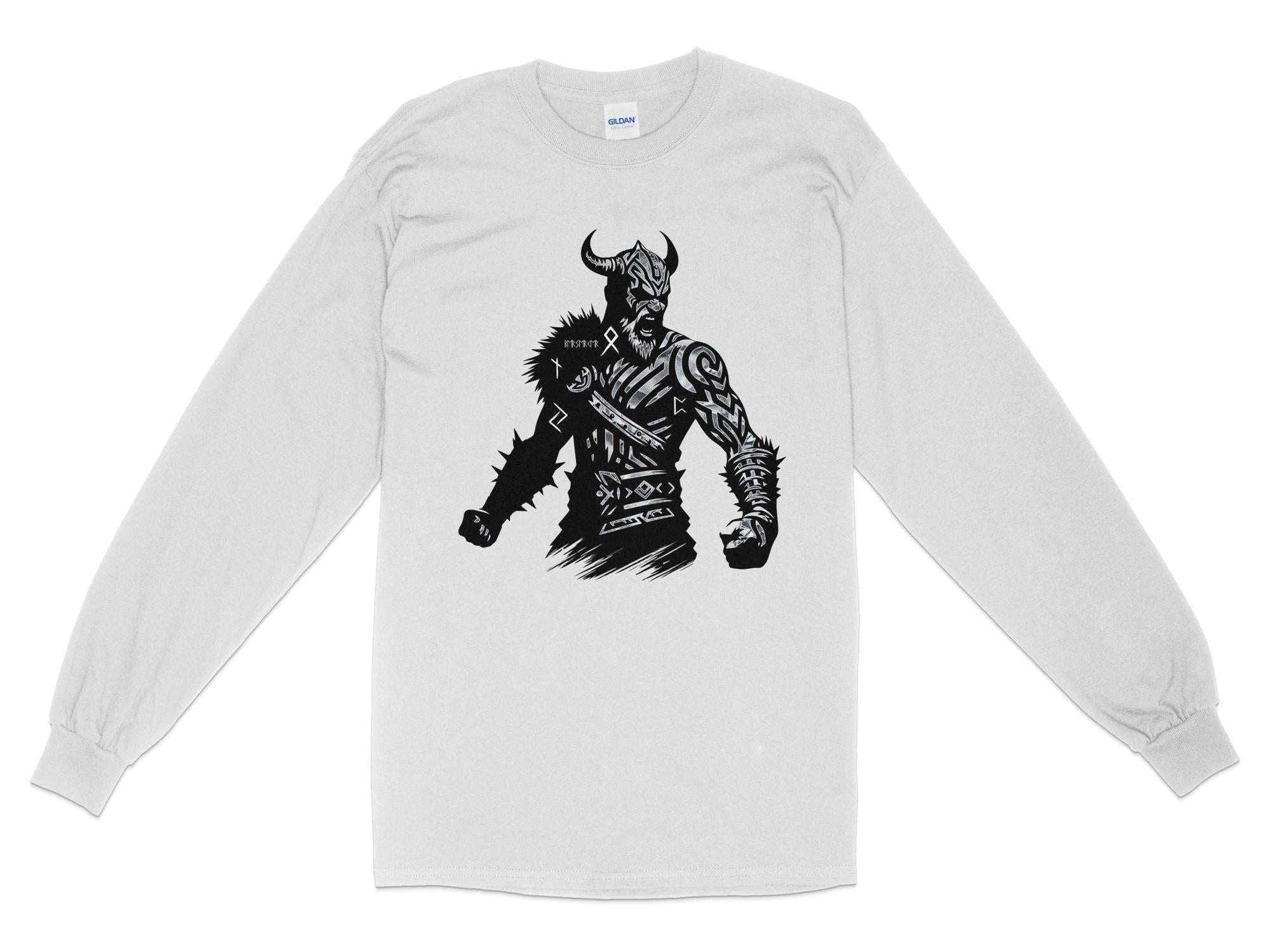 Viking Berserker - Coloured Gildan Long Sleeve Norse Talisman Men Women Unisex Valhalla Tee