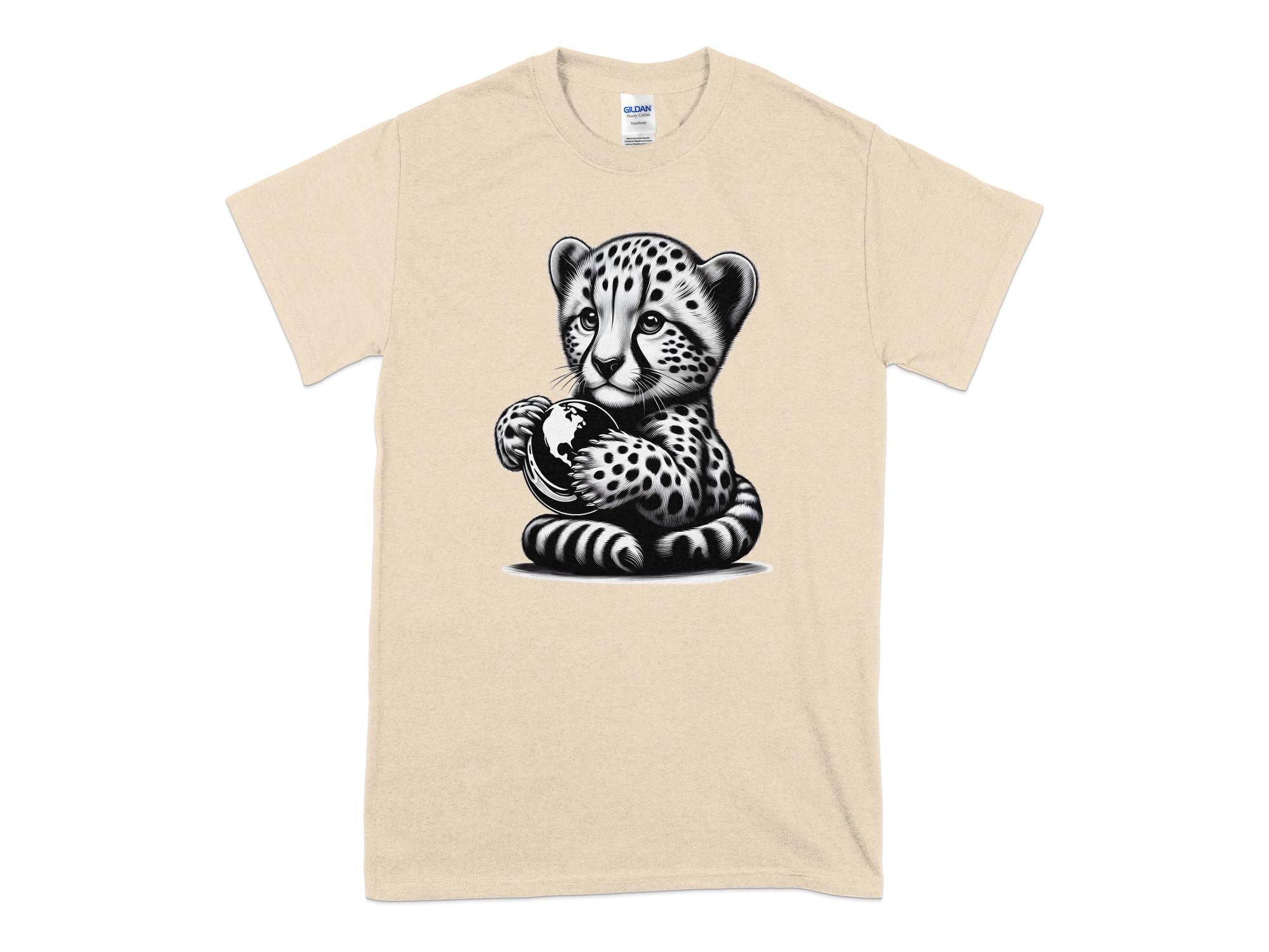 Cheetah World - Coloured Gildan T-Shirt Realistic Animal Talisman Unisex Cute Tee Graphic Design