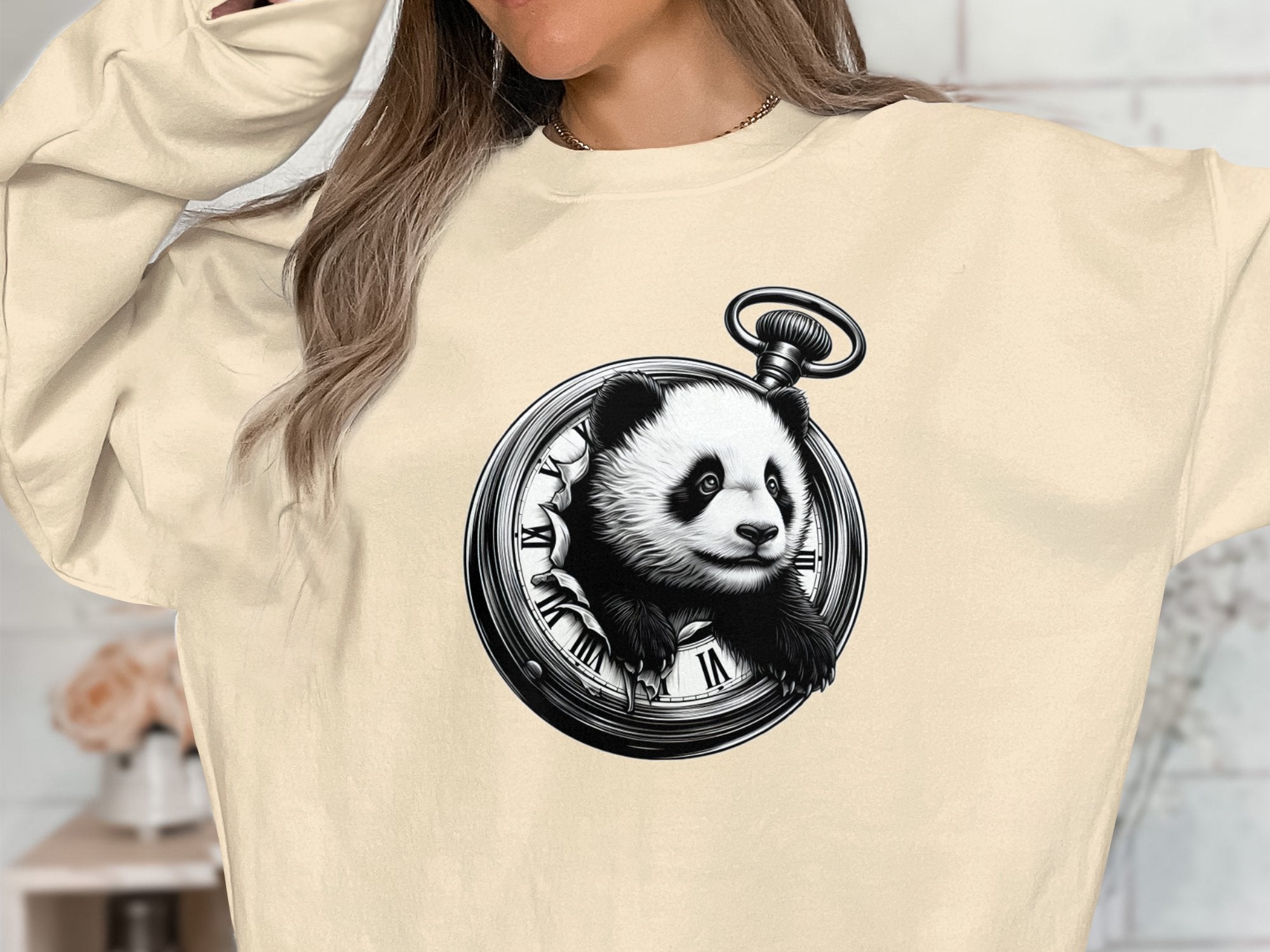 Panda - Coloured Gildan Sweatshirt Realistic Animal Talisman Unisex Cute Tee Graphic Design