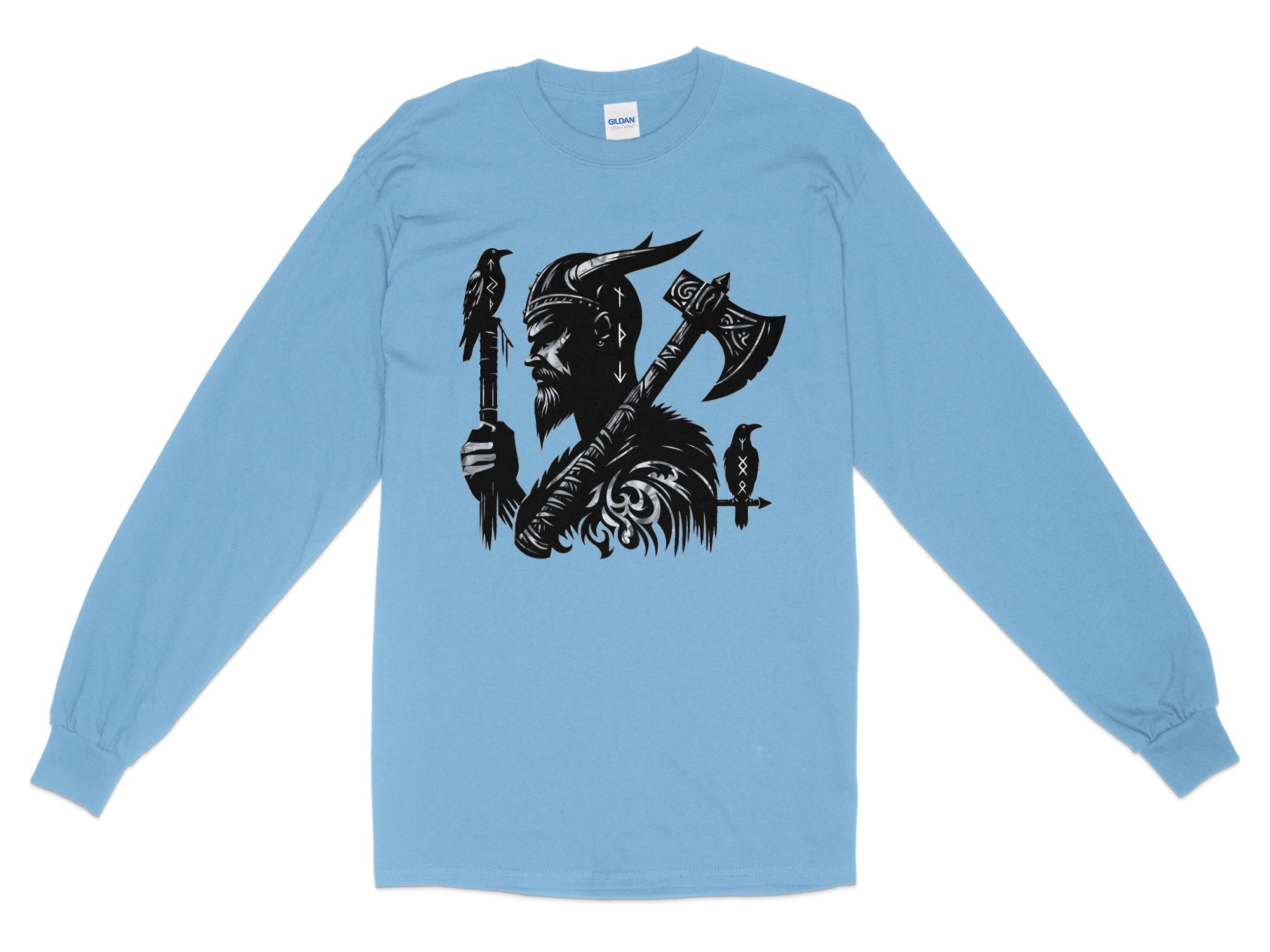 Viking Odin - Coloured Gildan Long Sleeve Norse Talisman Men Women Unisex Valhalla Tee