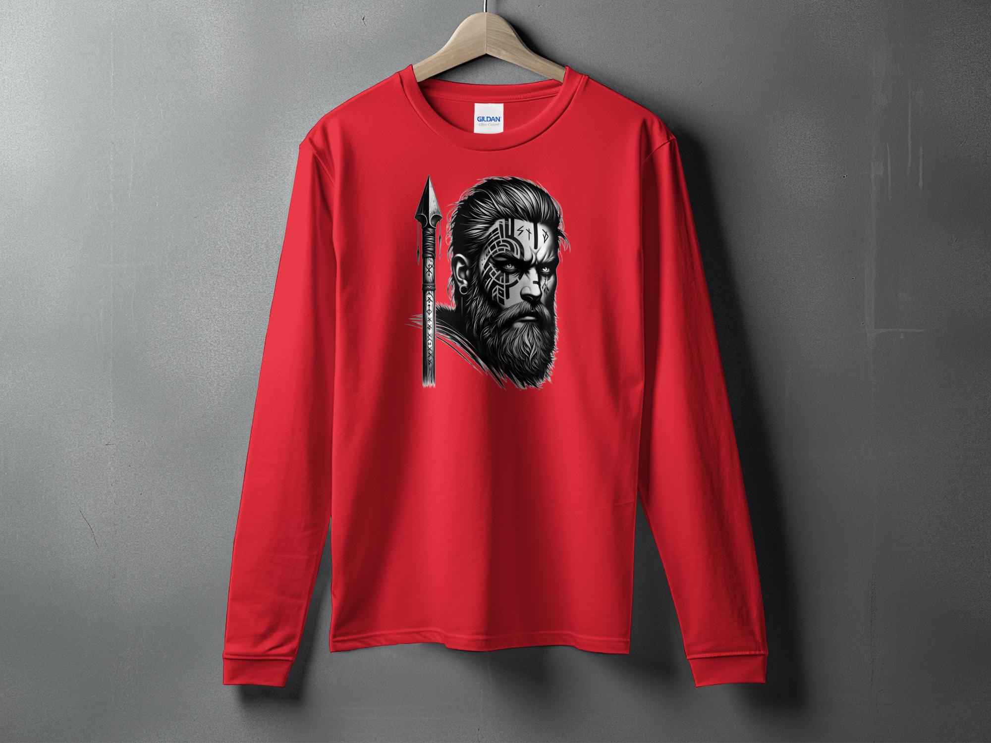 Viking Protector - Coloured Gildan Long Sleeve Realistic Norse Talisman Men Women Unisex Valhalla Tee Graphic Design