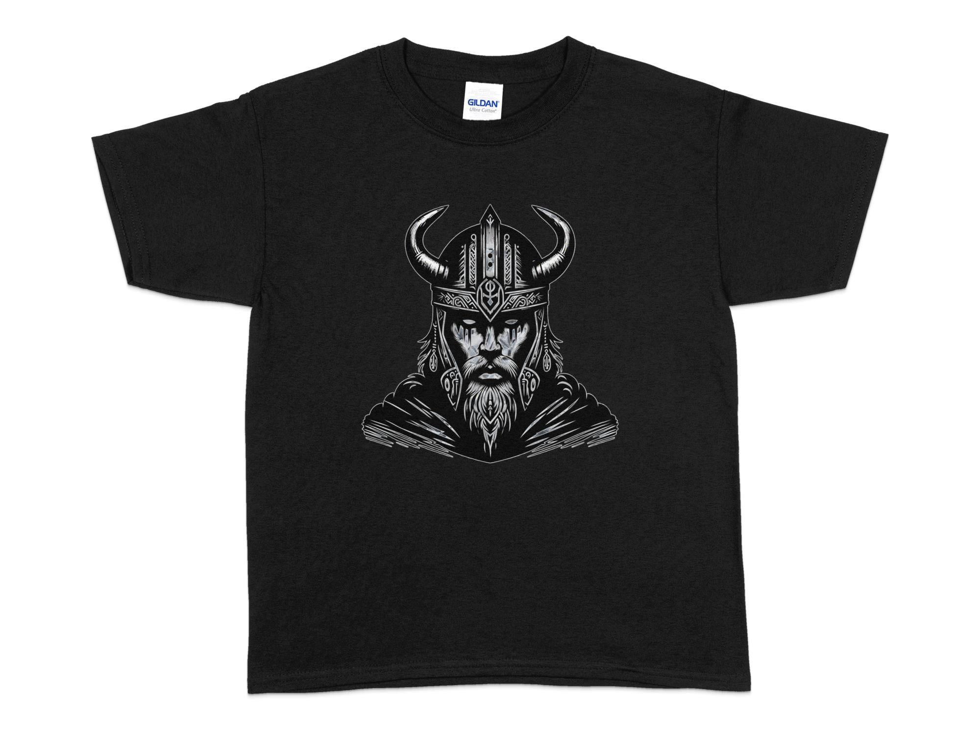 Viking Iron Will - Coloured Gildan Kids T-Shirt Realistic Norse Talisman Unisex Valhalla Tee Graphic Design