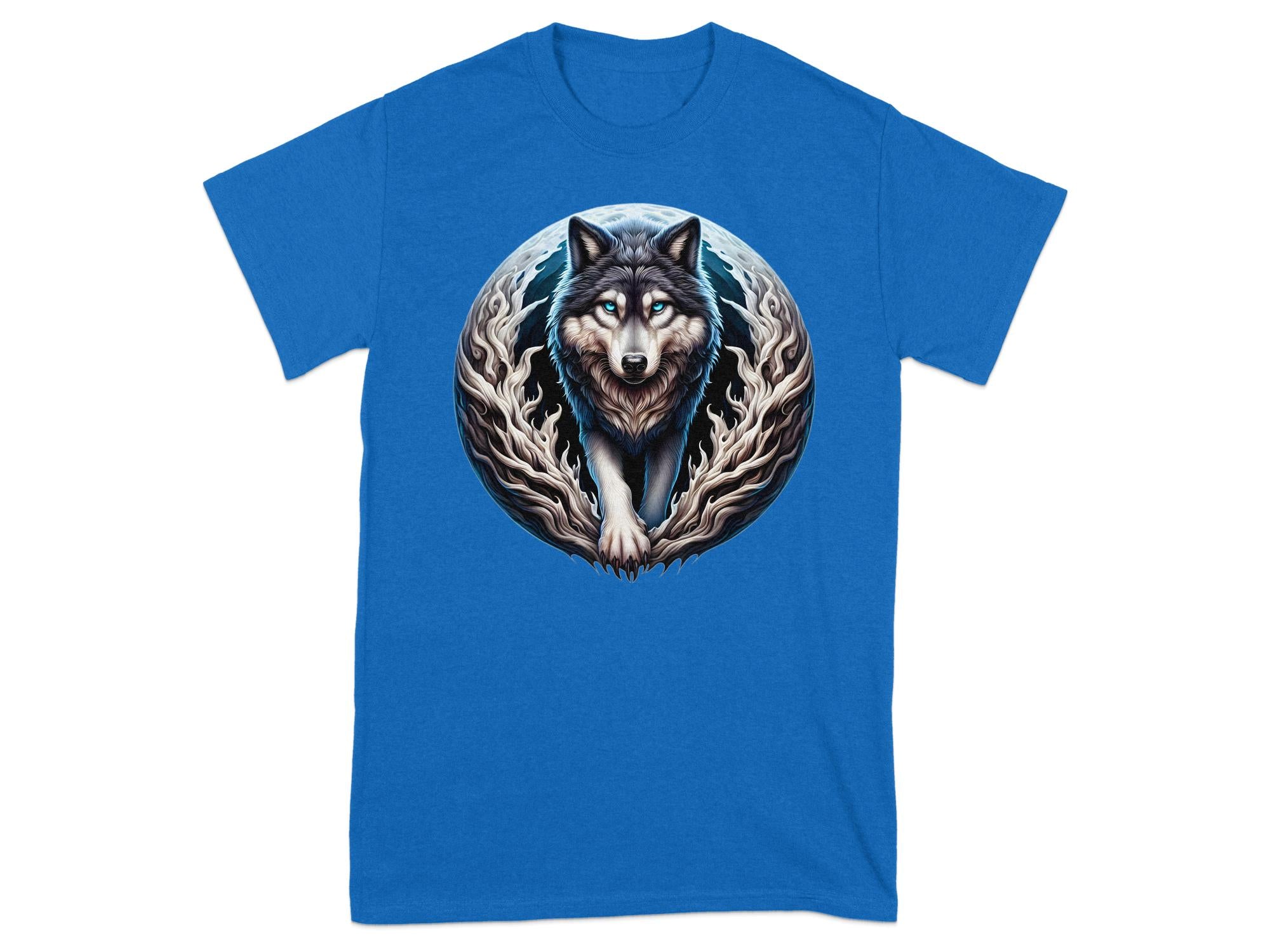 Moon Wolf - T-Shirt Realistic Full Colour Animal Talisman Unisex Mythology Tee Gildan Graphic Design