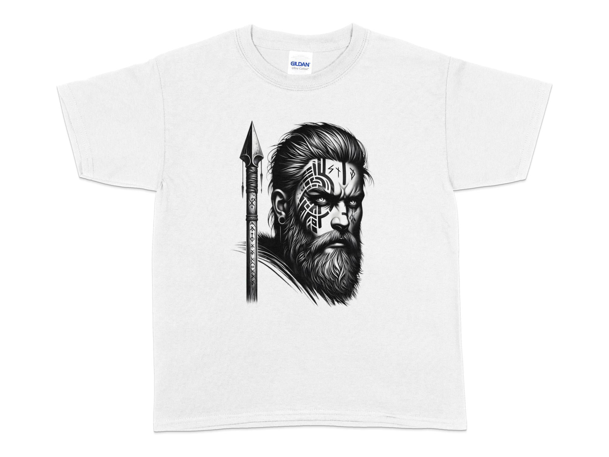 Viking Protector - Coloured Gildan Kids T-Shirt Realistic Norse Talisman Unisex Valhalla Tee Graphic Design