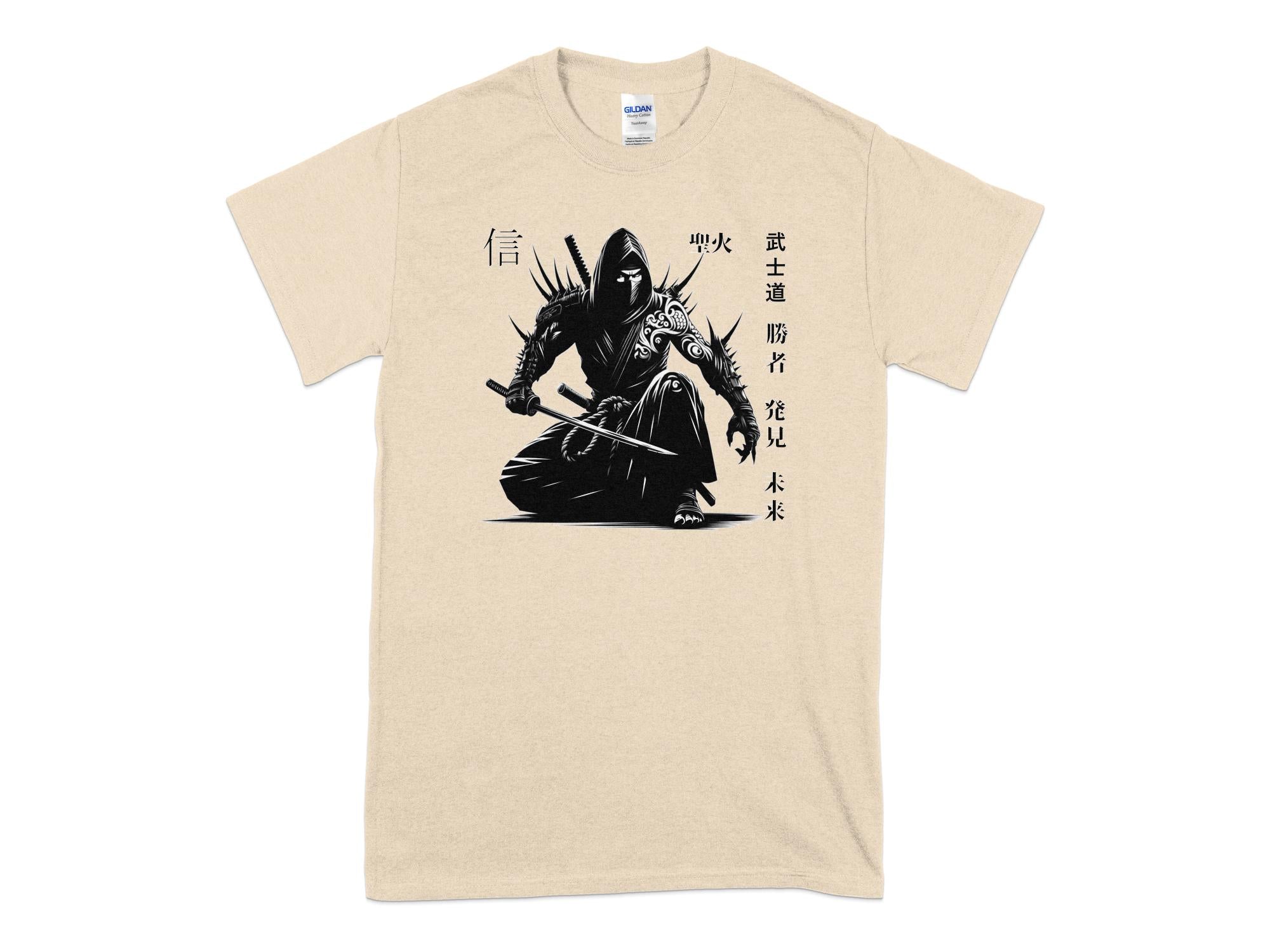 Samurai Ninja - Coloured Gildan T-Shirt Japanese Talisman Unisex Cultural Symbolic Graphic Design