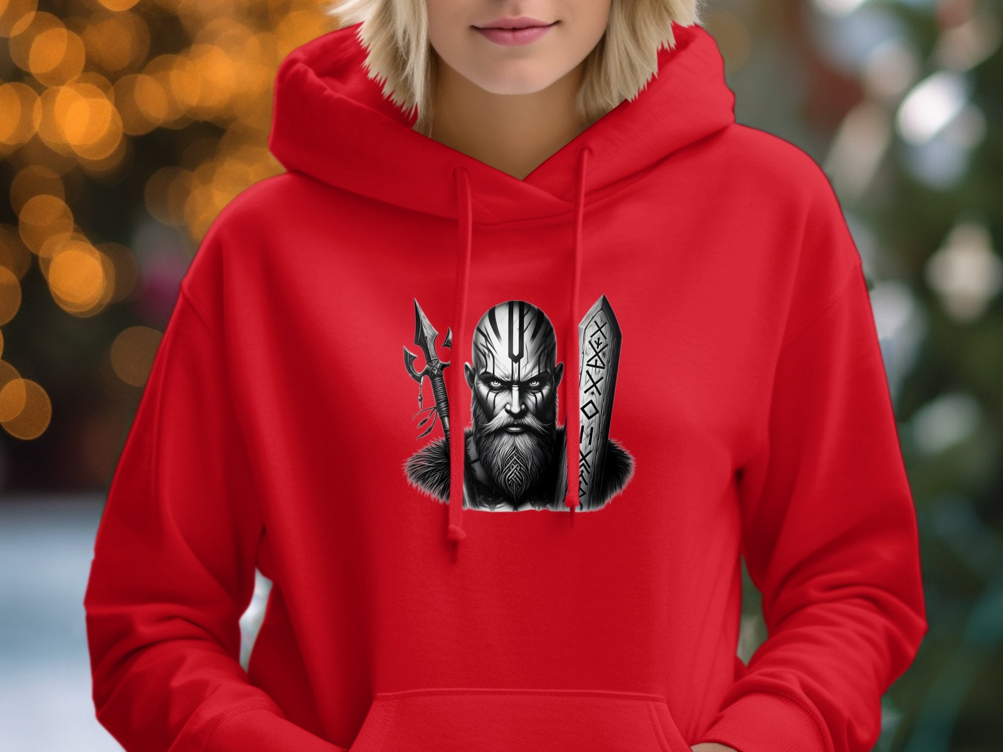 Viking Strength - Coloured Gildan Hoodie Realistic Norse Talisman Men Women Unisex Valhalla Tee Graphic Design