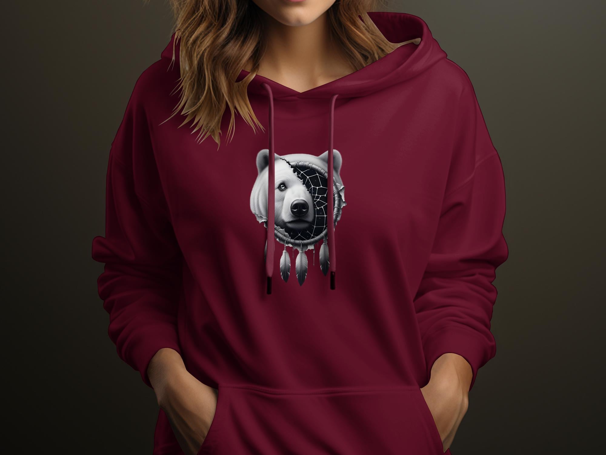 Dreamcatcher Bear - Coloured Gildan Hoodie Realistic Native American Talisman Unisex Mythology Tee Graphic Design