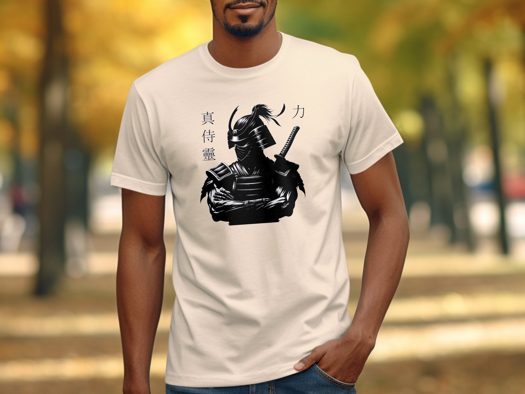 Samurai Ninja - Coloured Gildan T-Shirt Japanese Talisman Unisex Cultural Symbolic Graphic Design