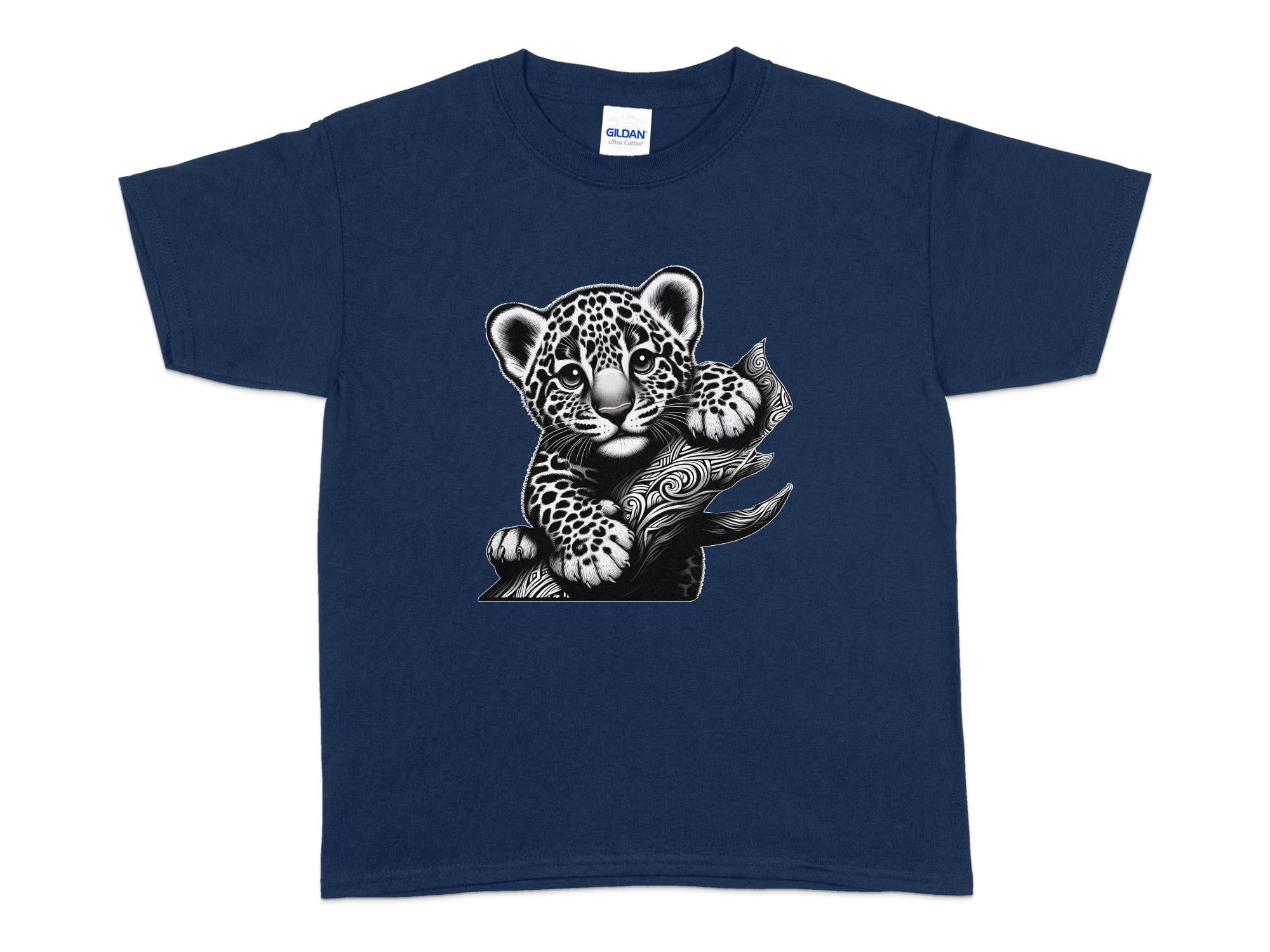 Leopard Bonsai - Coloured Gildan Kids T-Shirt Realistic Animal Talisman Unisex Cute Tee Graphic Design