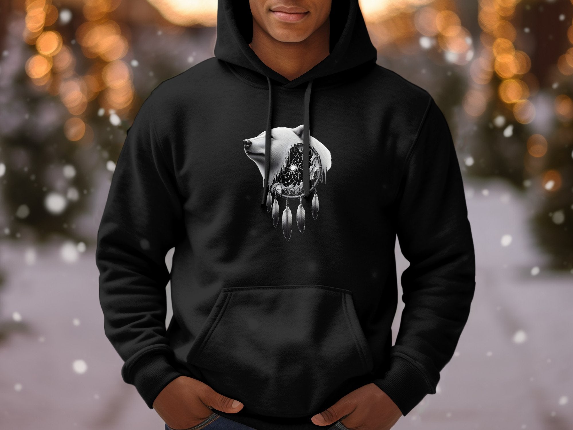 Dreamcatcher Bear - Coloured Gildan Hoodie Realistic Native American Talisman Unisex Mythology Tee Graphic Design