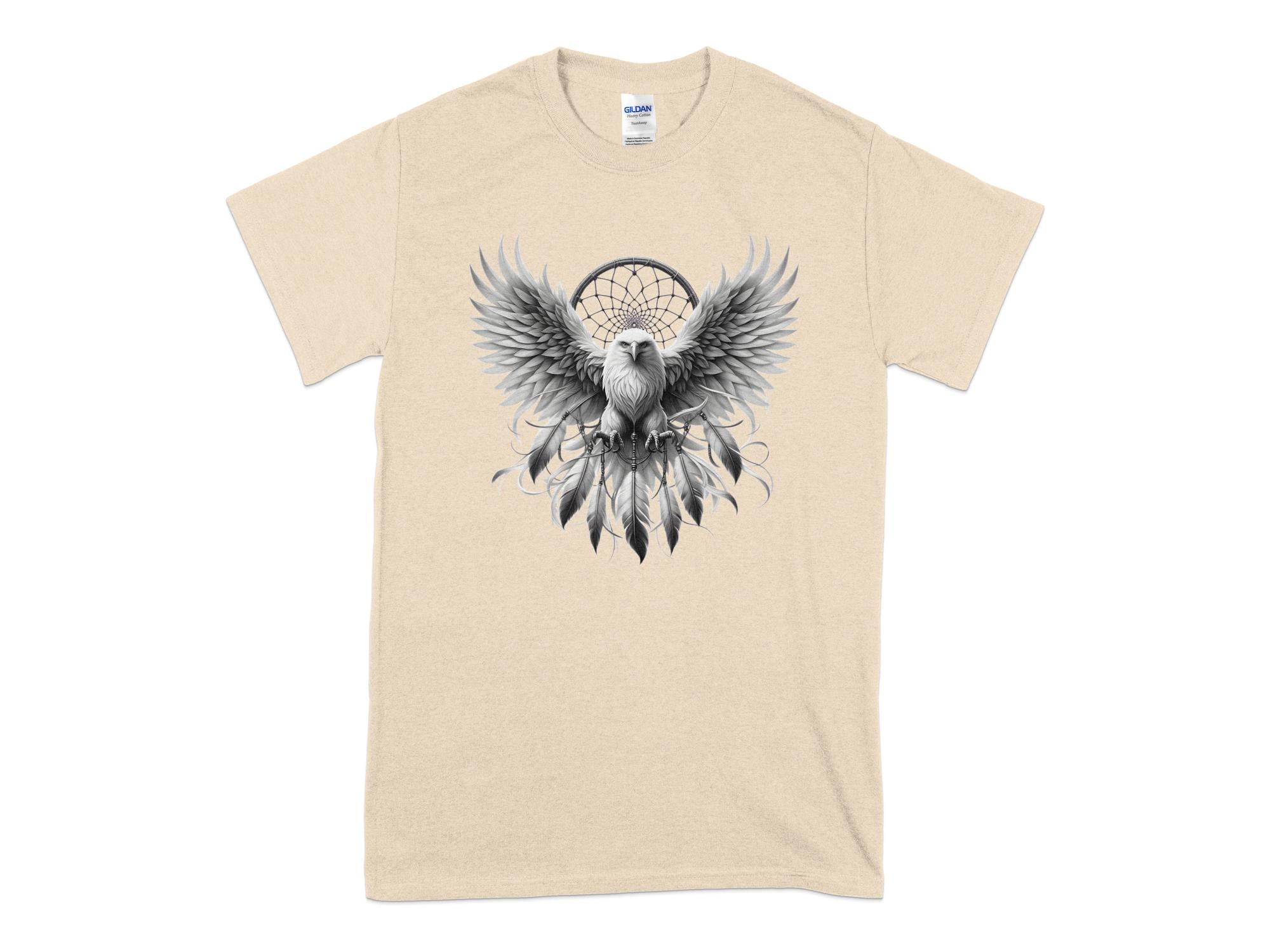 Dreamcatcher Eagle - Coloured Gildan T-Shirt Realistic Native American Talisman Unisex Mythology Tee Graphic Design