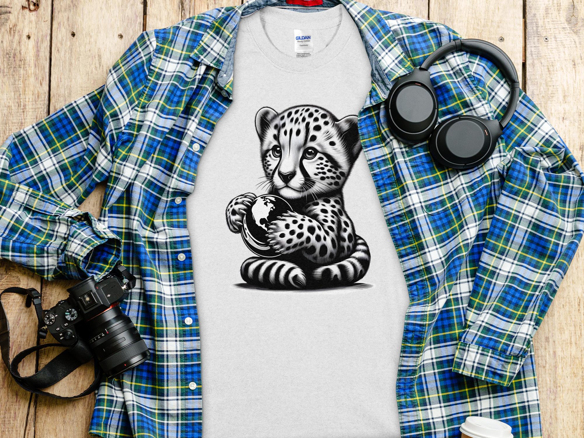 Cheetah World - Coloured Gildan T-Shirt Realistic Animal Talisman Unisex Cute Tee Graphic Design