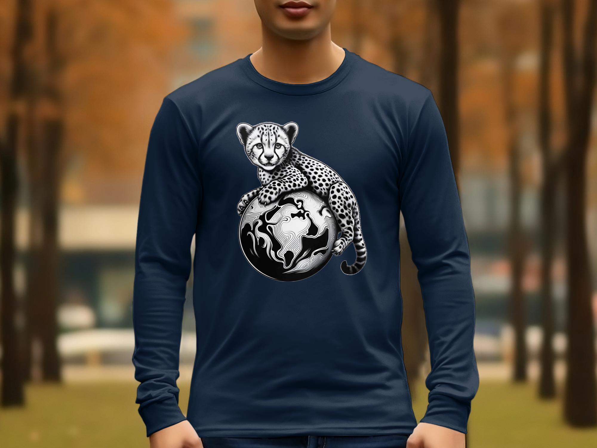 Cheetah World - Coloured Gildan Long Sleeve Realistic Animal Talisman Unisex Cute Tee Graphic Design