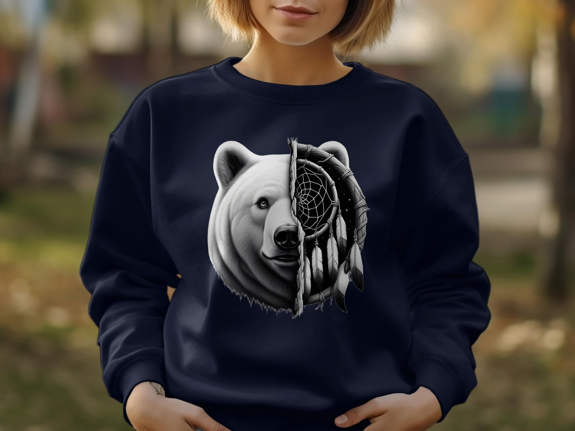 Dreamcatcher Bear - Coloured Gildan Sweatshirt Realistic Native American Talisman Unisex Mythology Tee Graphic Design