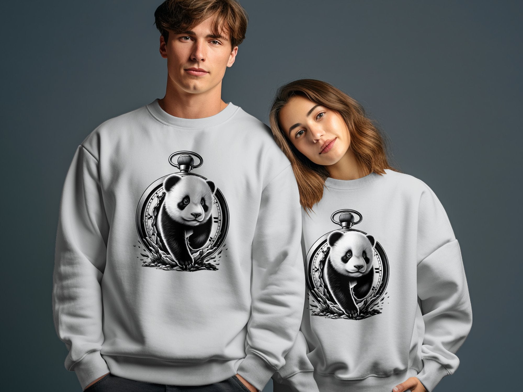 Panda - Coloured Gildan Sweatshirt Realistic Animal Talisman Unisex Cute Tee Graphic Design