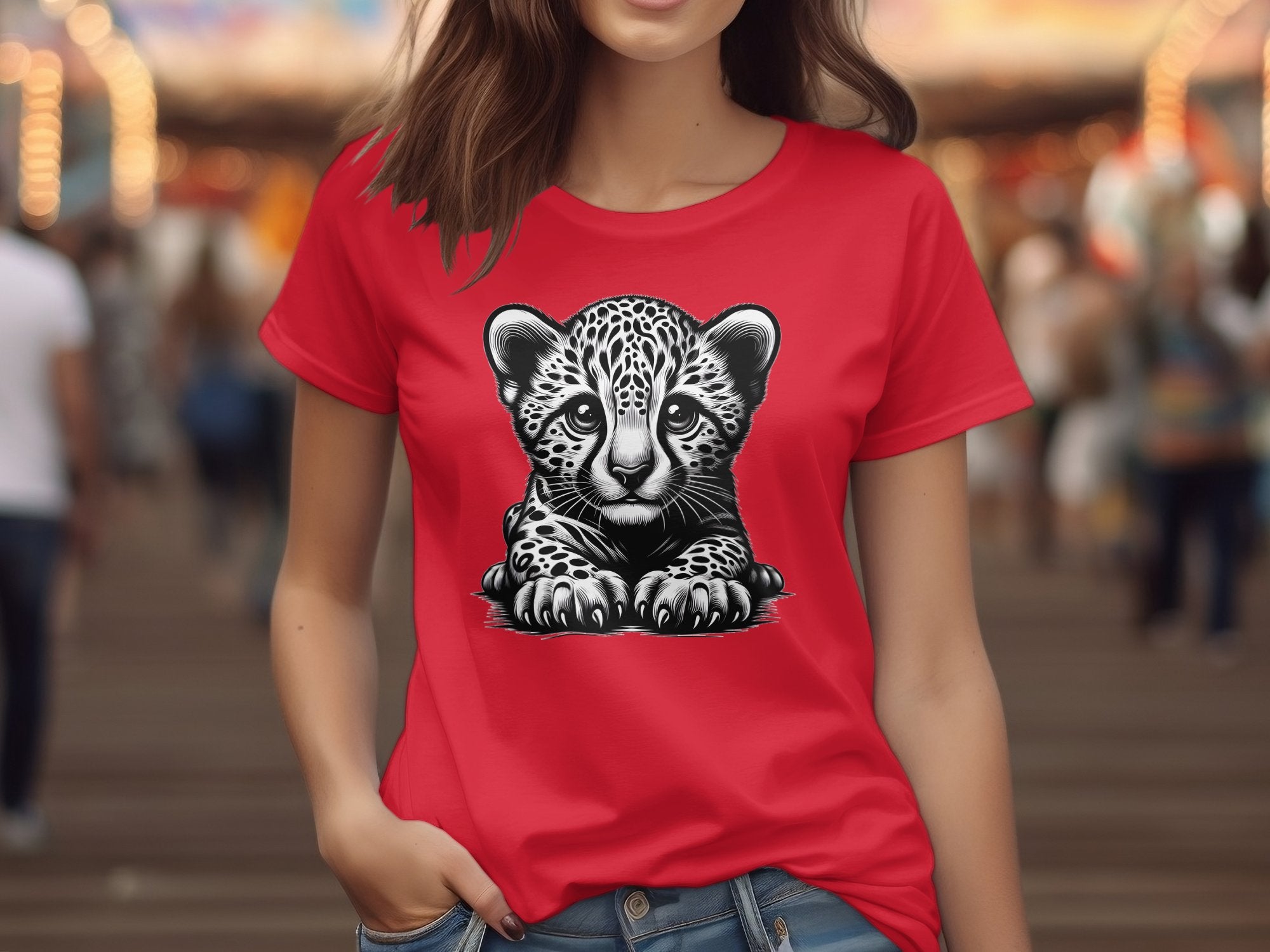 Cheetah World - Coloured Gildan T-Shirt Realistic Animal Talisman Unisex Cute Tee Graphic Design