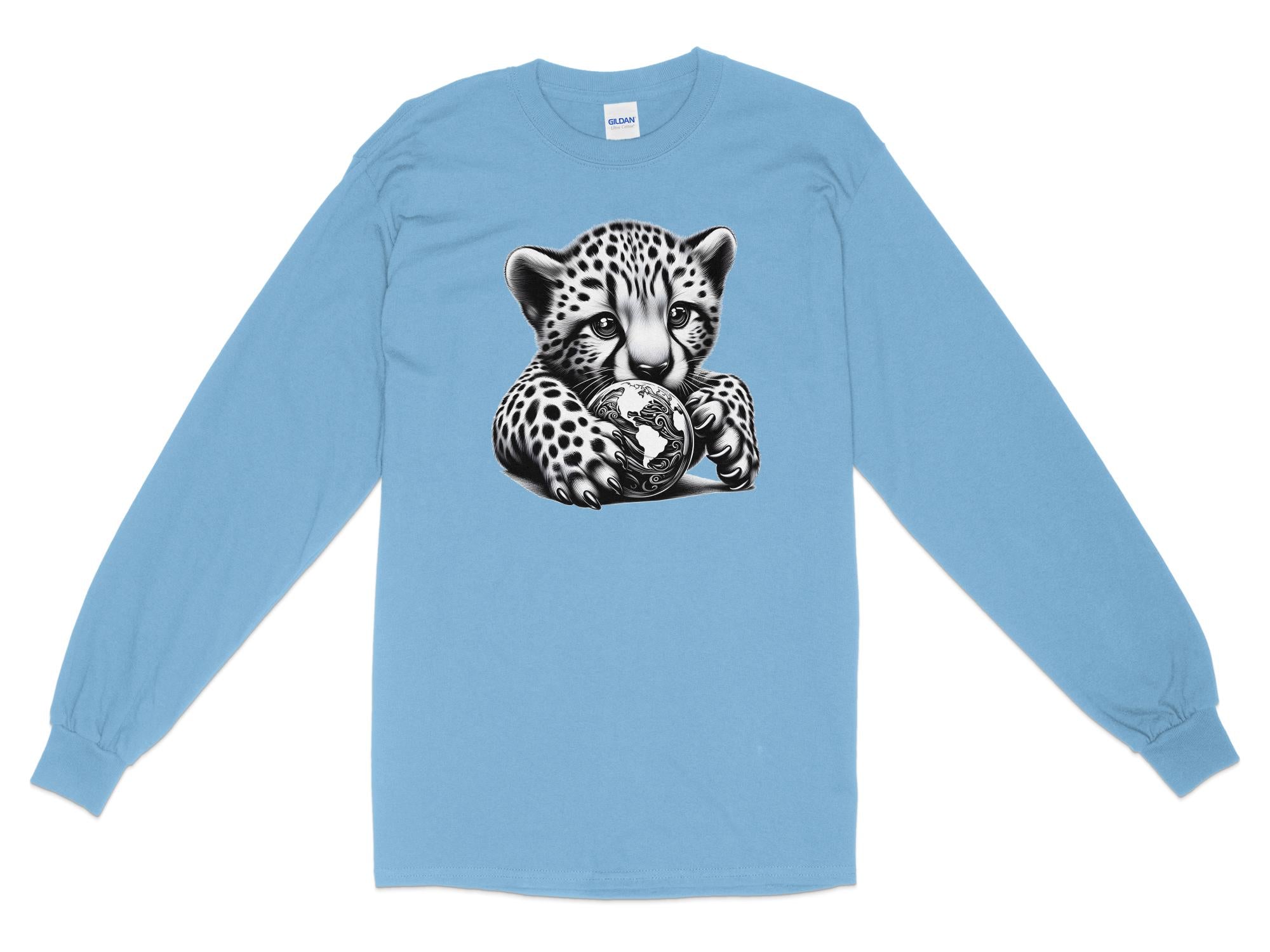 Cheetah World - Coloured Gildan Long Sleeve Realistic Animal Talisman Unisex Cute Tee Graphic Design