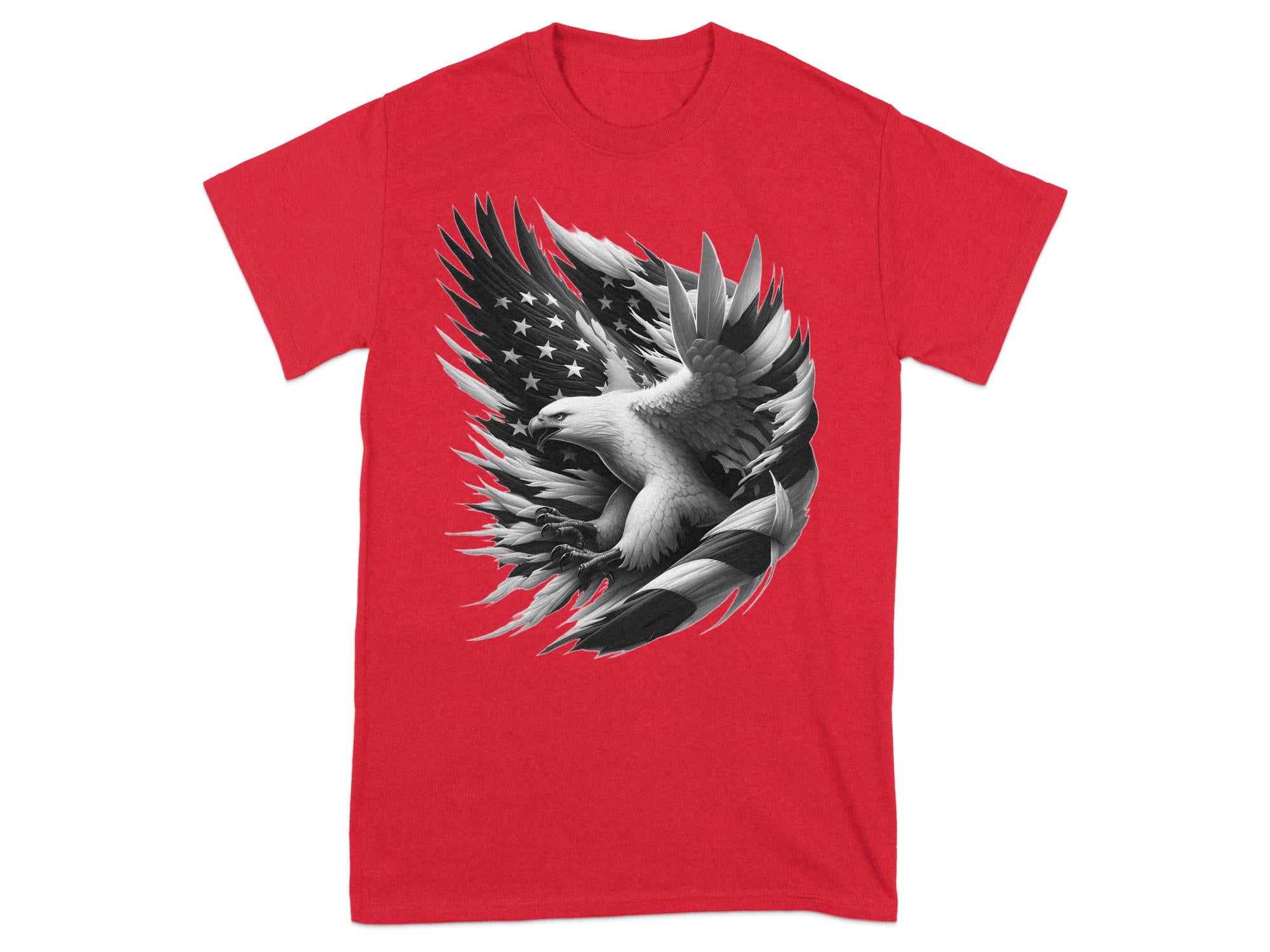 Eagle Patriot - Coloured Gildan T-Shirt Realistic Animal Talisman Unisex Tee Graphic Design