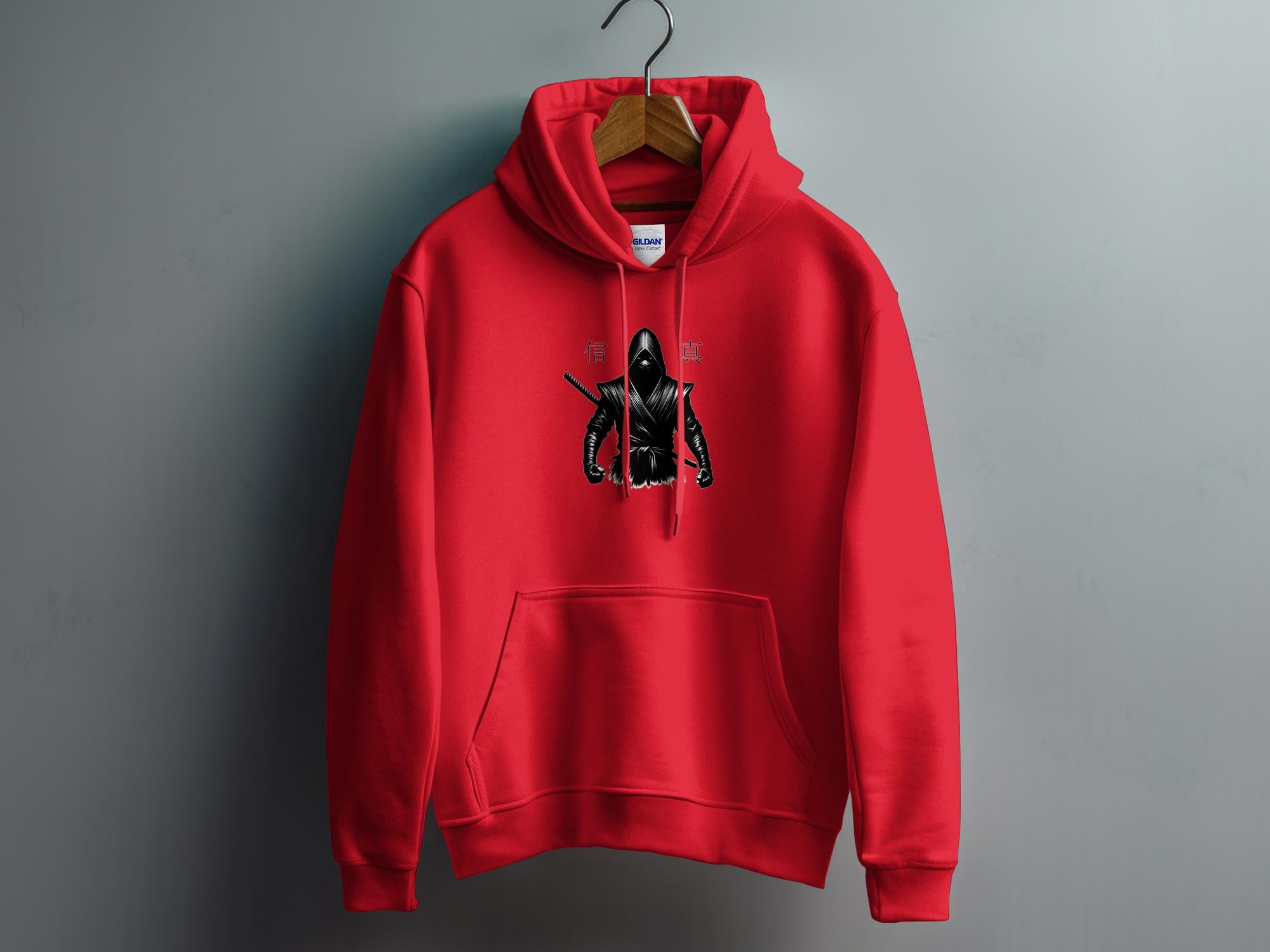 Samurai Ninja - Coloured Gildan Hoodie Japanese Talisman Unisex Cultural Symbolic Graphic Design