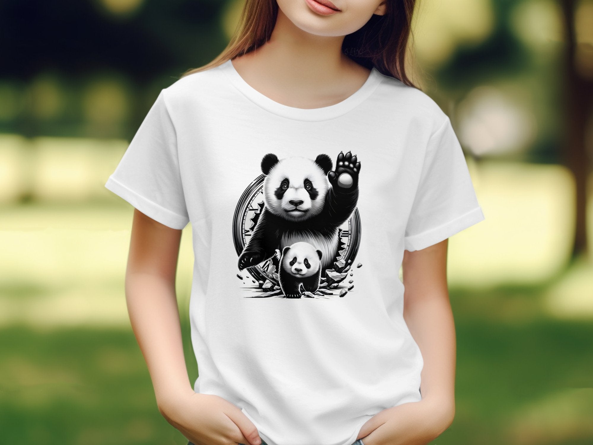 Panda - Coloured Kids T-Shirt Realistic Animal Talisman Unisex Cute Tee Graphic Design