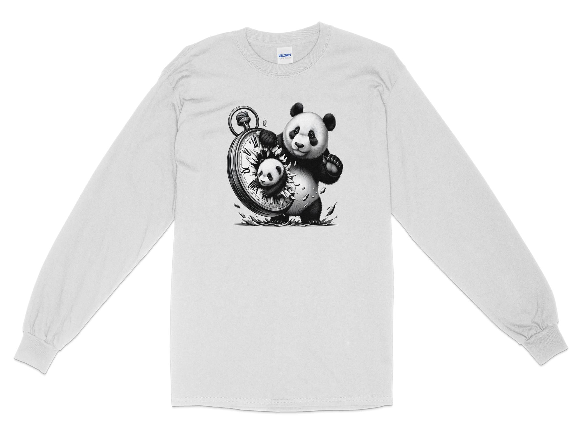 Panda - Coloured Gildan Long Sleeve Realistic Animal Talisman Unisex Cute Tee Graphic Design