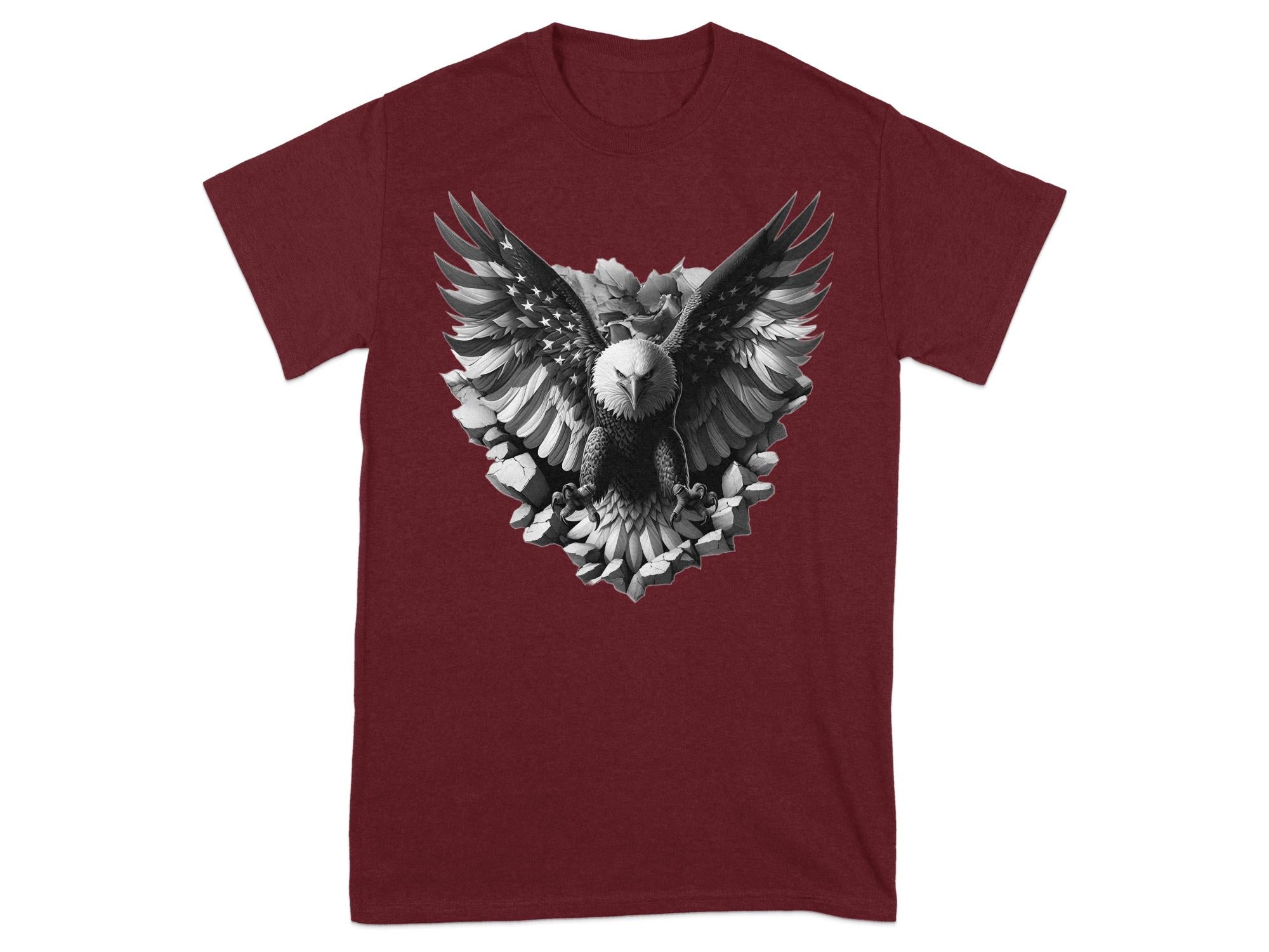 Eagle Patriot - Coloured Gildan T-Shirt Realistic Animal Talisman Unisex Tee Graphic Design