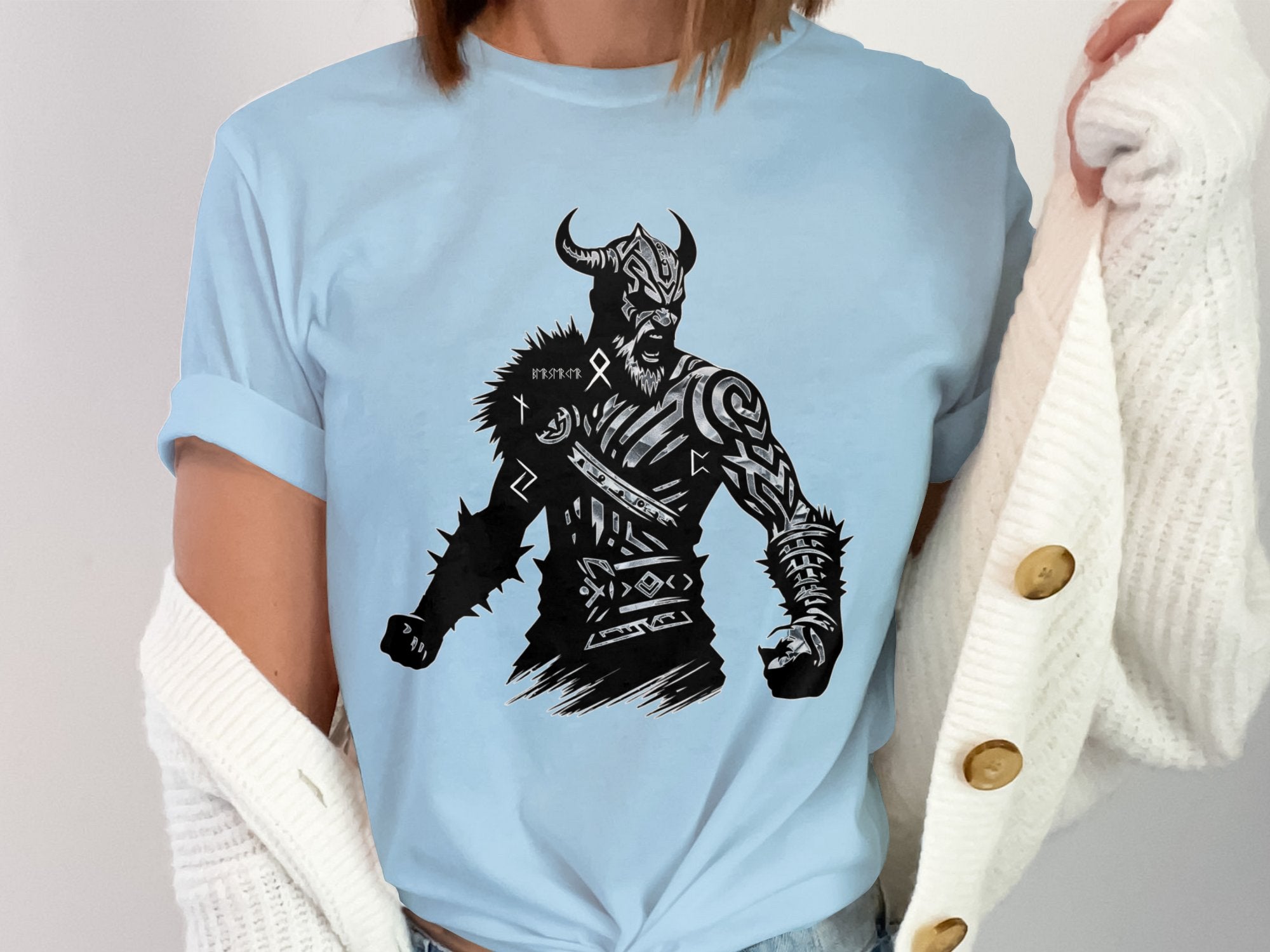 Viking Berserker - Coloured Gildan T Shirt Norse Talisman Men Women Unisex Valhalla Tee