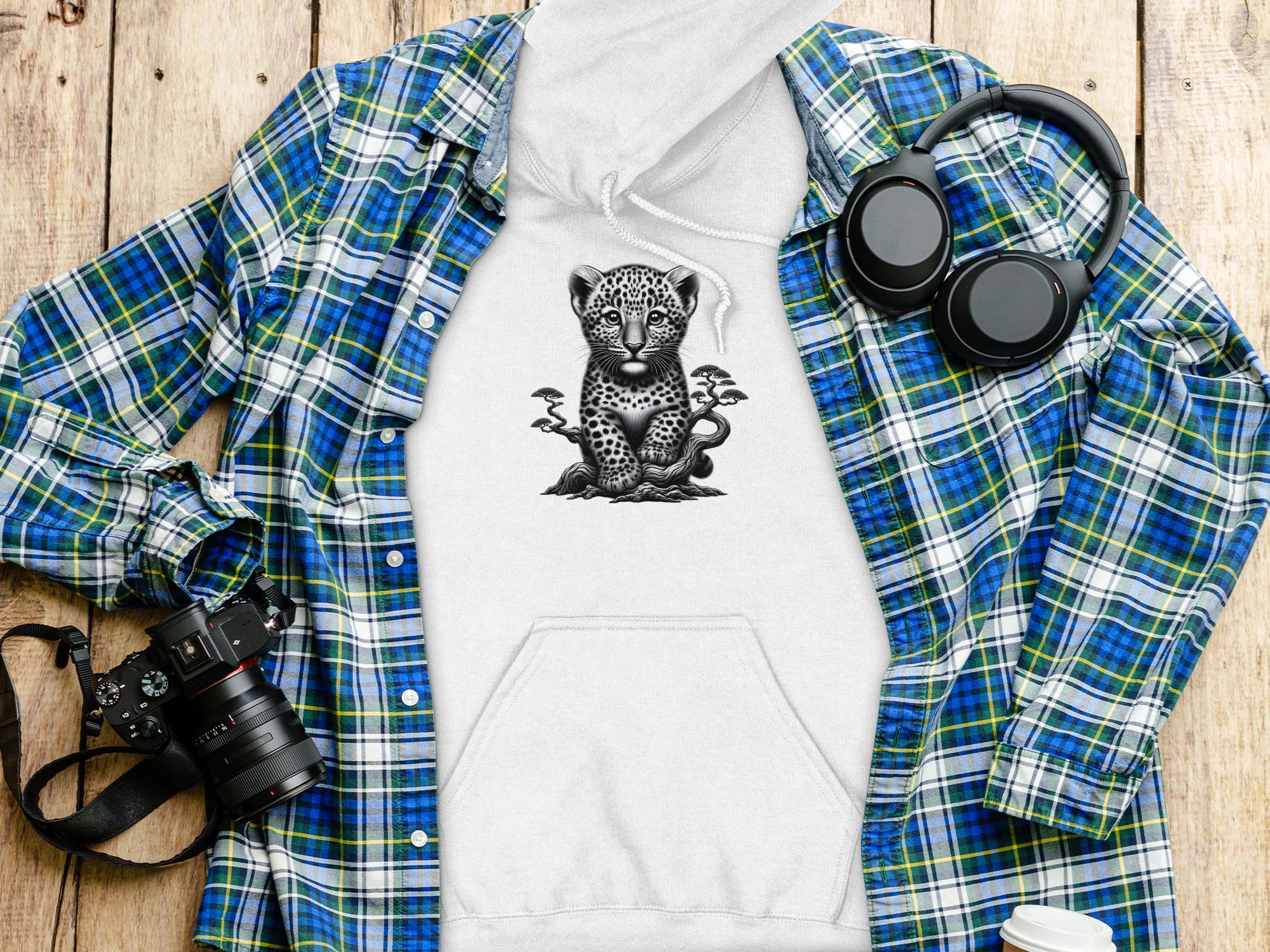 Leopard Bonsai - Coloured Gildan Hoodie Realistic Animal Talisman Unisex Cute Tee Graphic Design