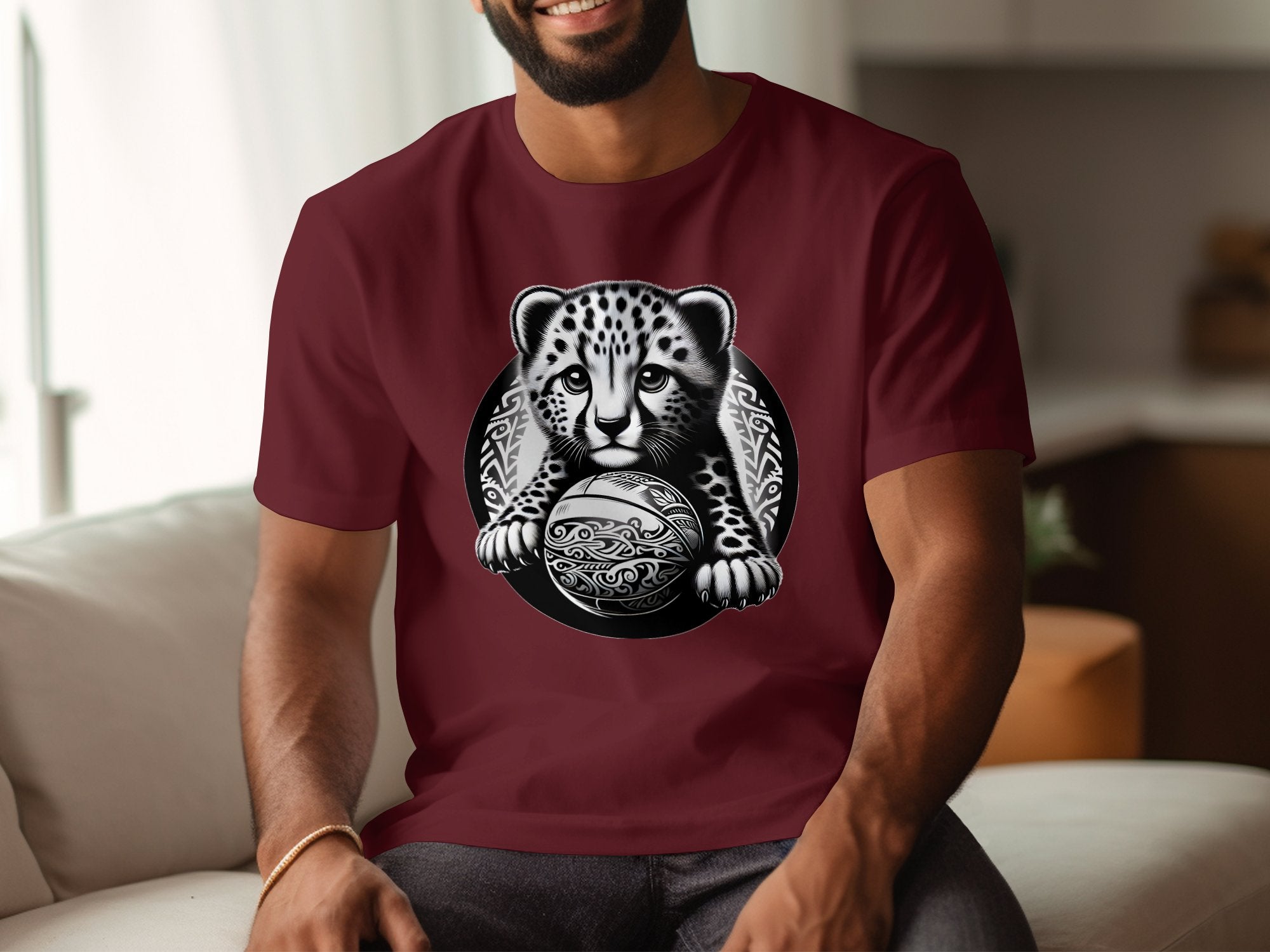 Cheetah World - Coloured Gildan T-Shirt Realistic Animal Talisman Unisex Cute Tee Graphic Design