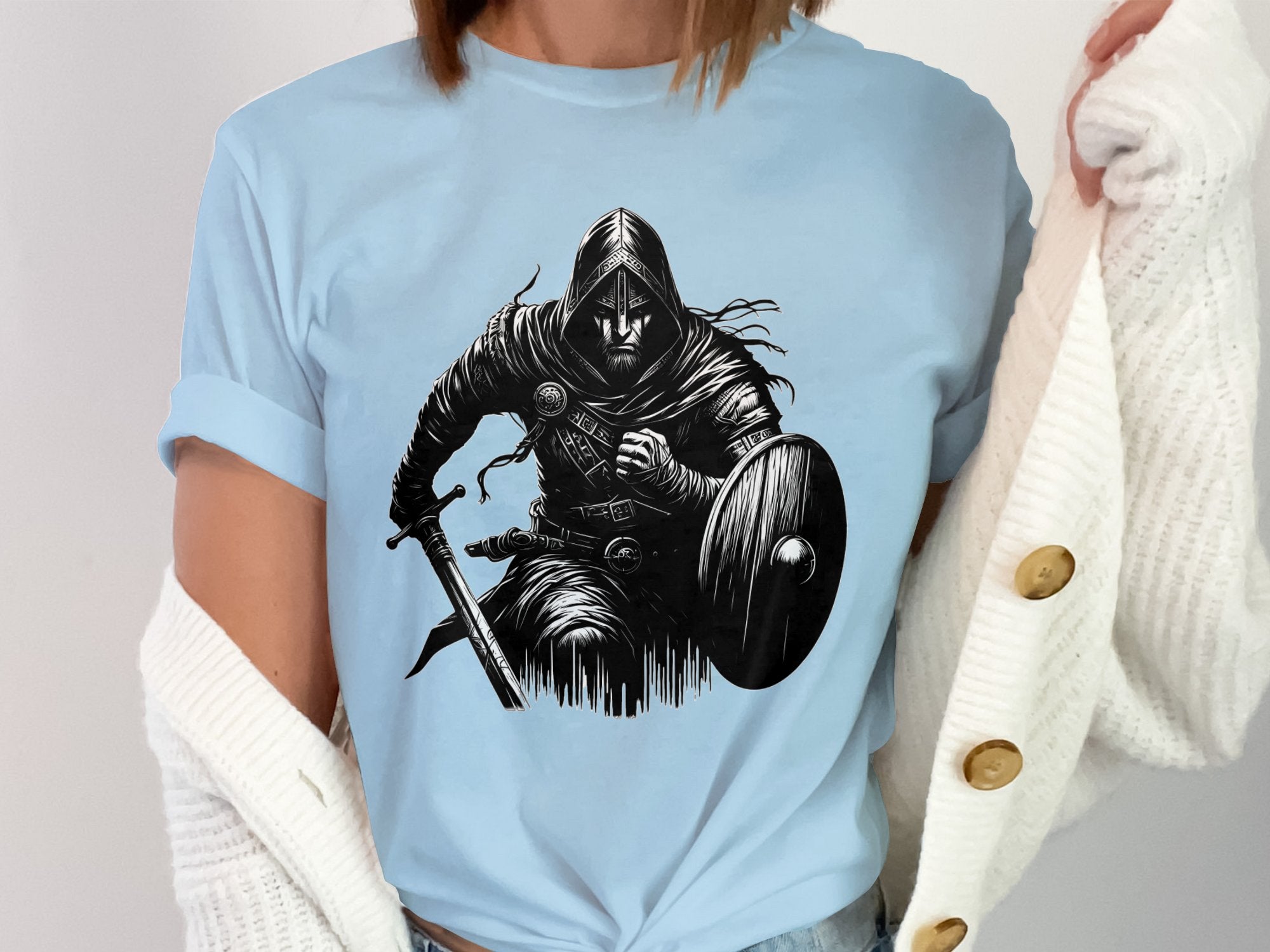 Viking Soldier - Coloured Gildan T Shirt Norse Talisman Men Women Unisex Valhalla Tee