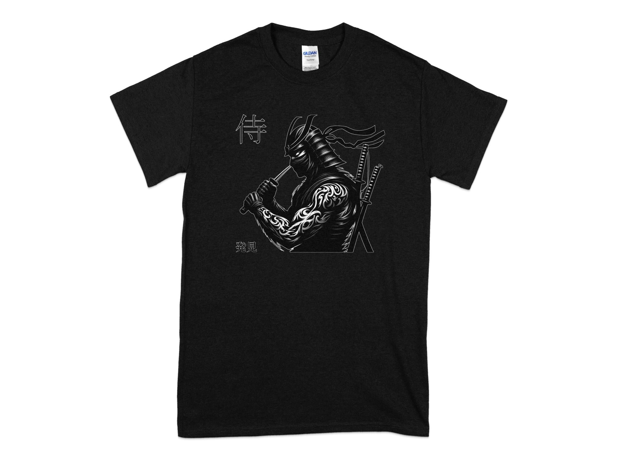 Samurai Ninja - Coloured Gildan T-Shirt Japanese Talisman Unisex Cultural Symbolic Graphic Design