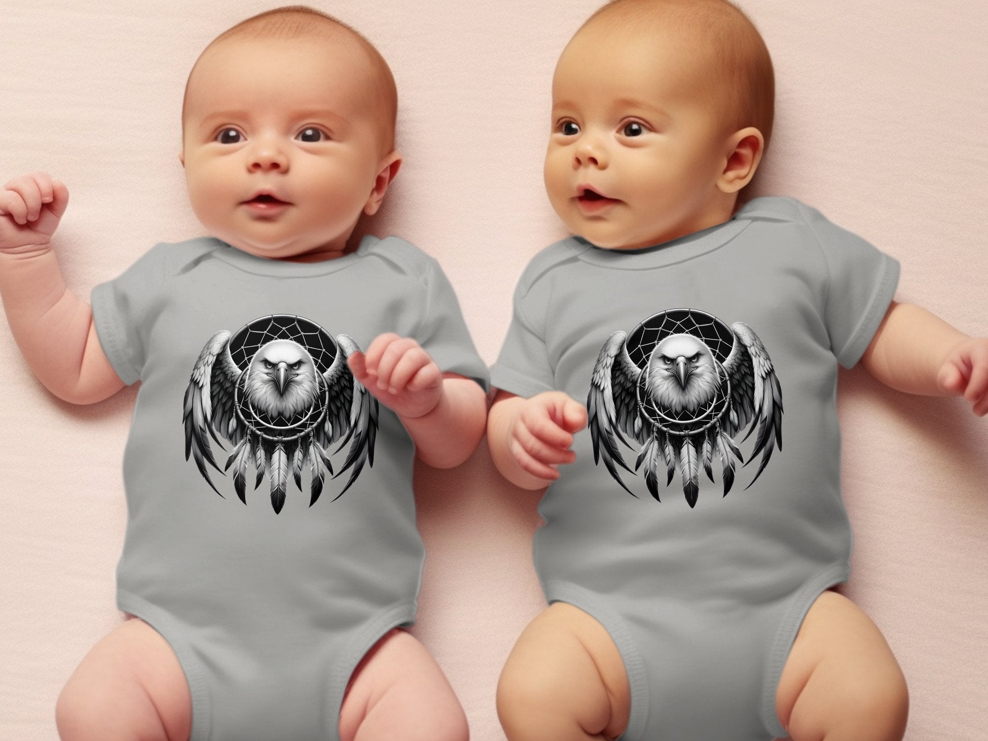 Dreamcatcher Eagle - Coloured Toddler Bodysuit Realistic Native American Talisman Unisex Mythology Tee Graphic Design