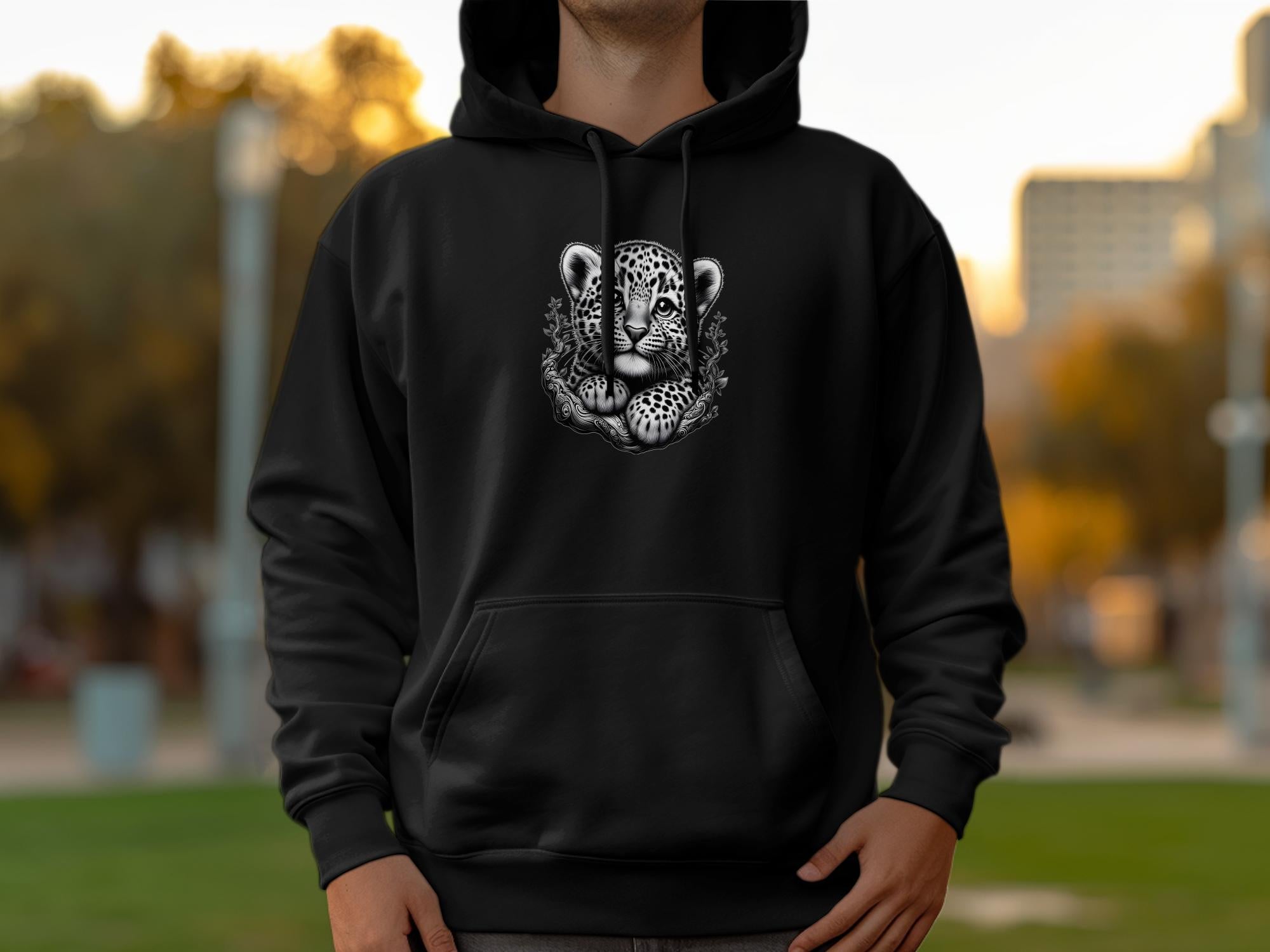 Leopard Bonsai - Coloured Gildan Hoodie Realistic Animal Talisman Unisex Cute Tee Graphic Design