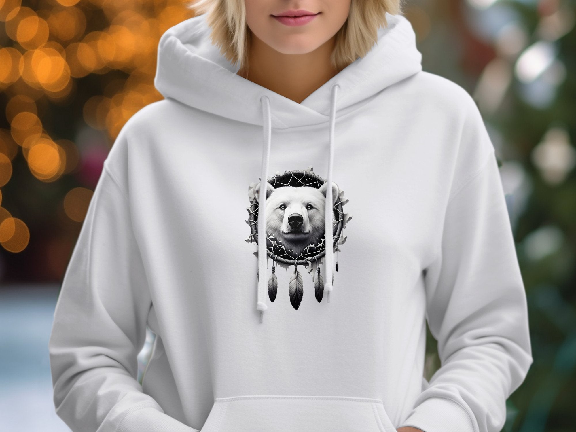 Dreamcatcher Bear - Coloured Gildan Hoodie Realistic Native American Talisman Unisex Mythology Tee Graphic Design