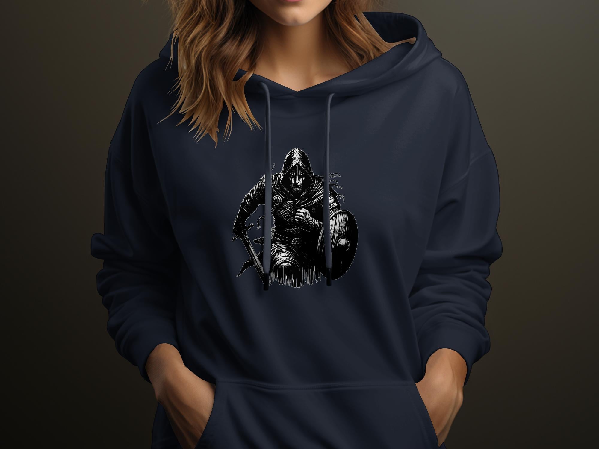 Viking Soldier - Coloured Gildan Hoodie White Norse Talisman Men Women Unisex Valhalla Tee