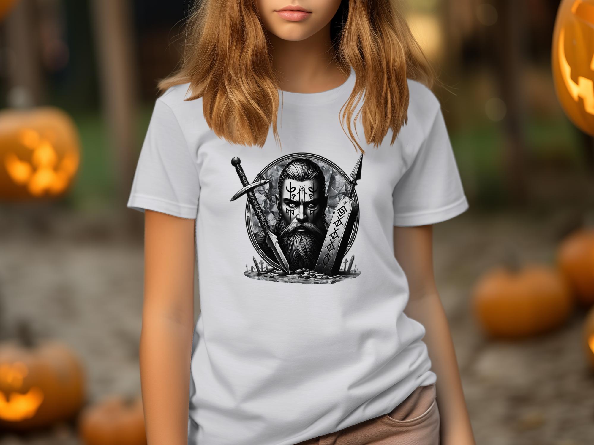 Viking Fortitude - Coloured Gildan Kids T-Shirt Realistic Norse Talisman Unisex Valhalla Tee Graphic Design