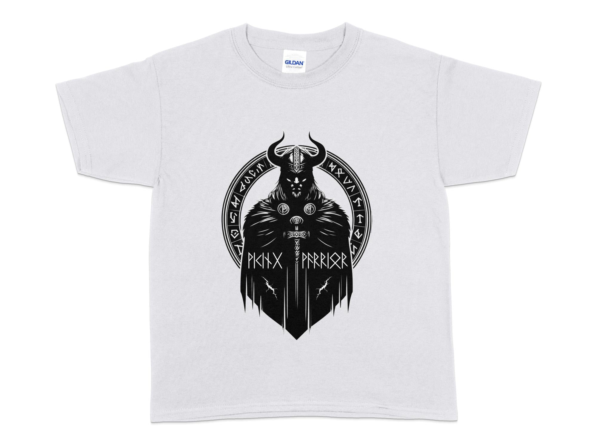 Viking Seer - Coloured Gildan Kids T Shirt Norse Talisman Unisex Valhalla Tee