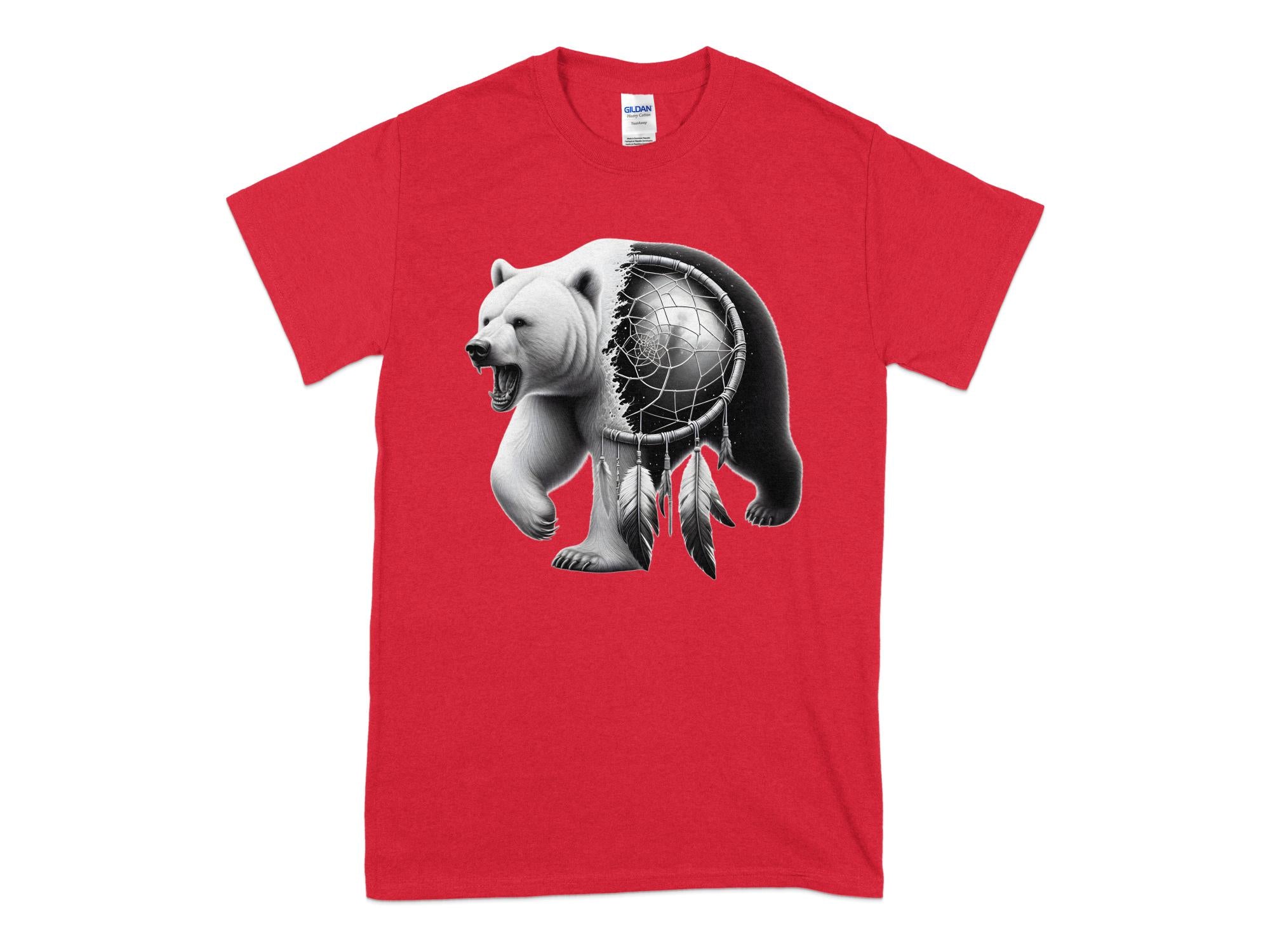 Dreamcatcher Bear - Coloured Gildan T-Shirt Realistic Native American Talisman Unisex Mythology Tee Graphic Design