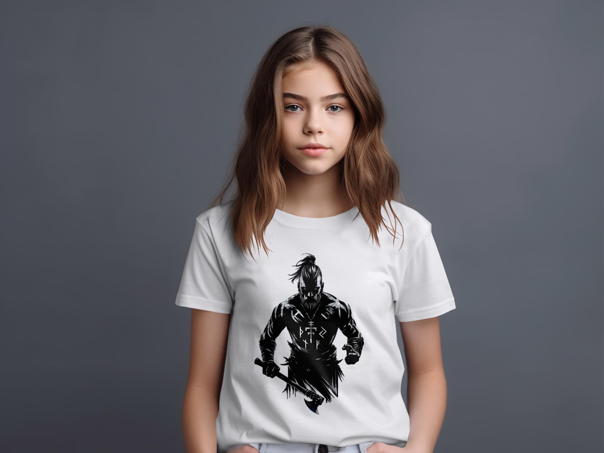 Viking Frenzy - Coloured Gildan Kids T Shirt Norse Talisman Unisex Valhalla Tee