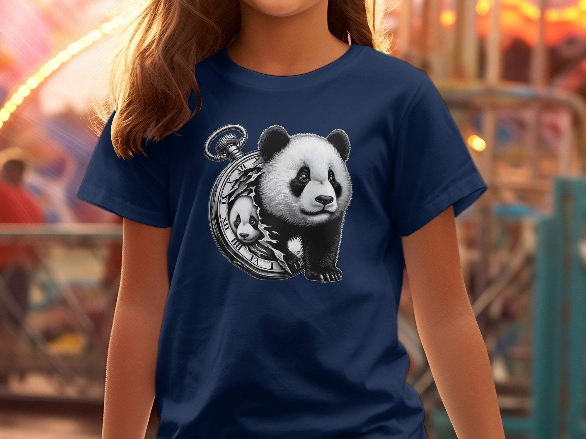 Panda - Coloured Kids T-Shirt Realistic Animal Talisman Unisex Cute Tee Graphic Design