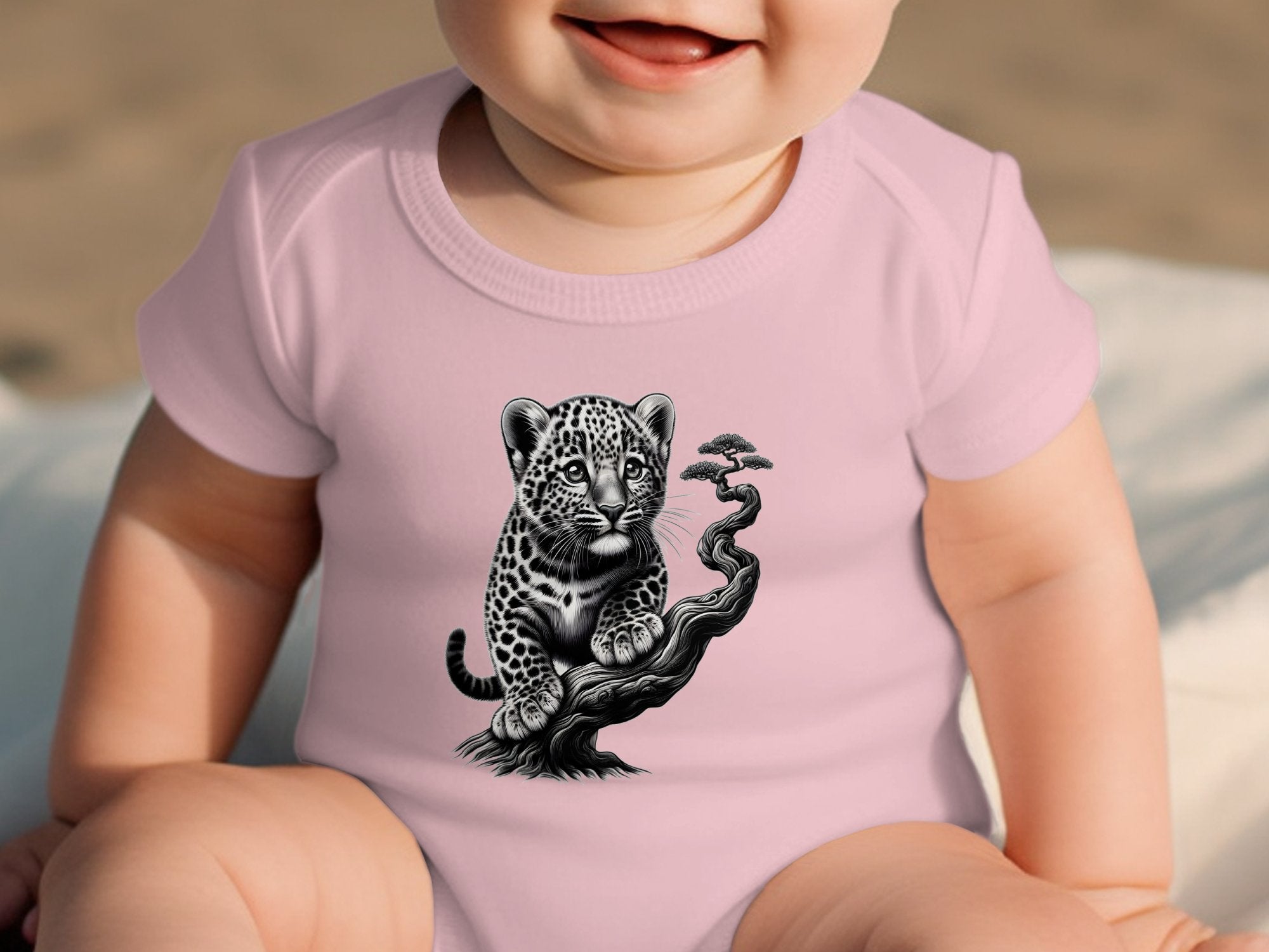 Leopard Bonsai - Coloured Toddler Bodysuit Realistic Animal Talisman Unisex Cute Tee Graphic Design